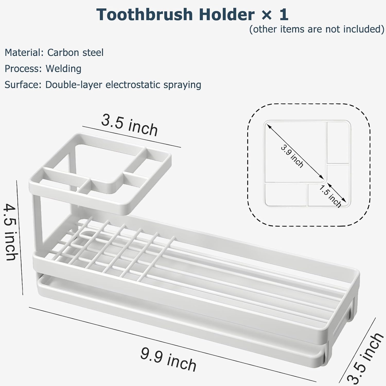 MYITYARD 4-Slot Rustproof Toothbrush Holder with Drainage