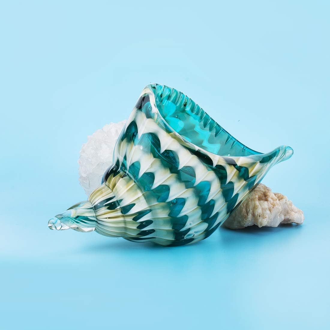 QF Handmade Glass Seashell Decor Art