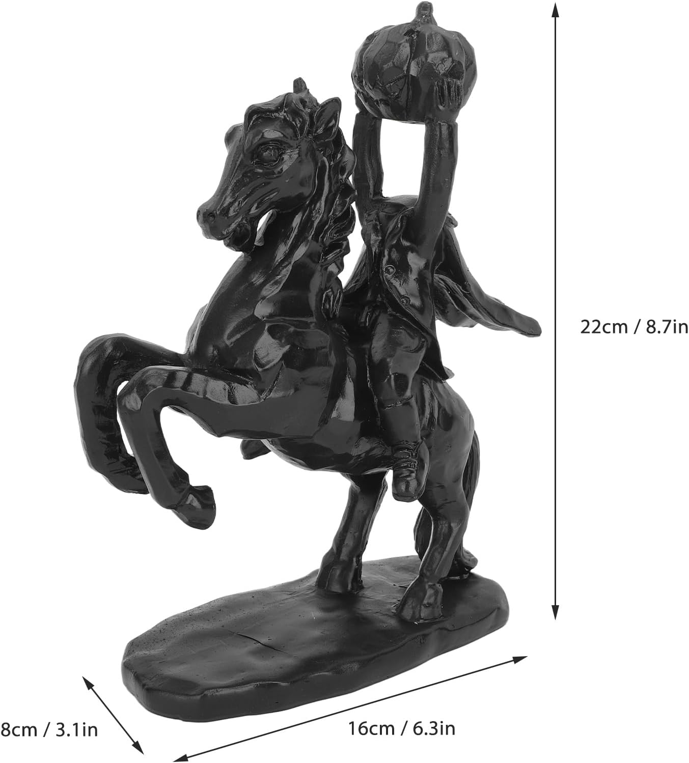 Fdit 22cm Headless Horseman Halloween Statue