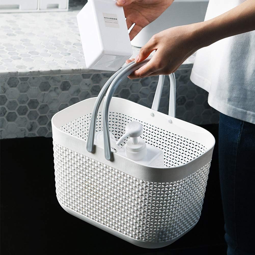 UUJOLY Plastic Storage Baskets with Handles - Shower Caddy for Bathroom Kitchen