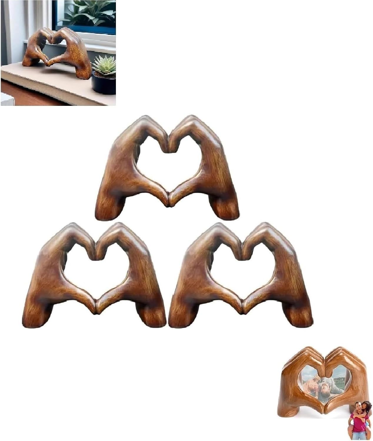 TinyGlam Heart Hands Sculpture Set of 3