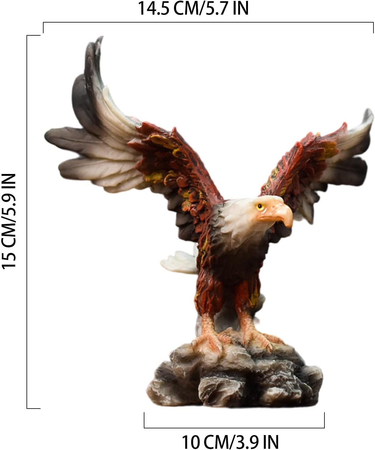 Golden Resin Flying Wild Eagle Statue