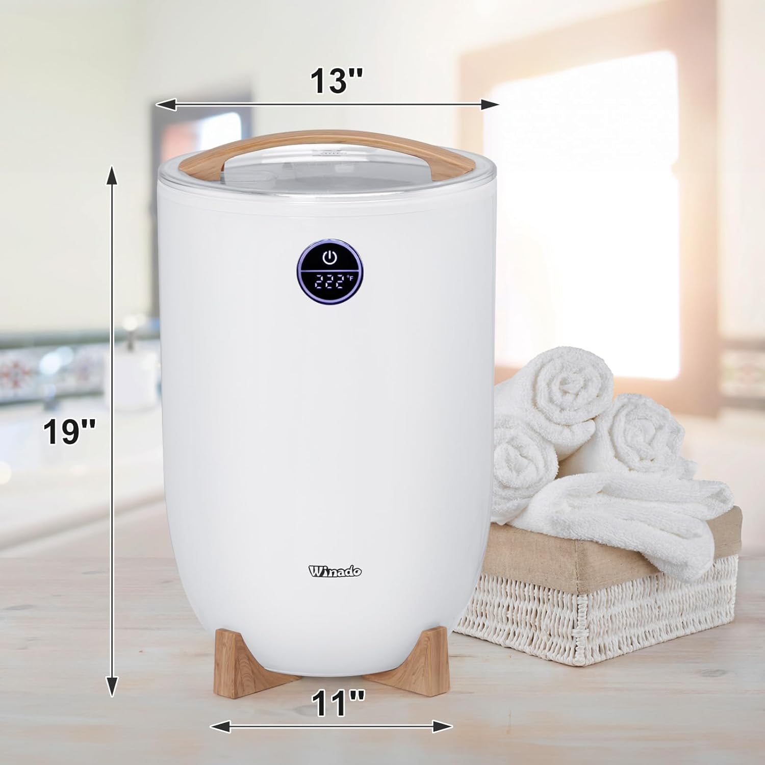 Winado Towel Warmer Bucket with Remote Control and Fragrance Holder
