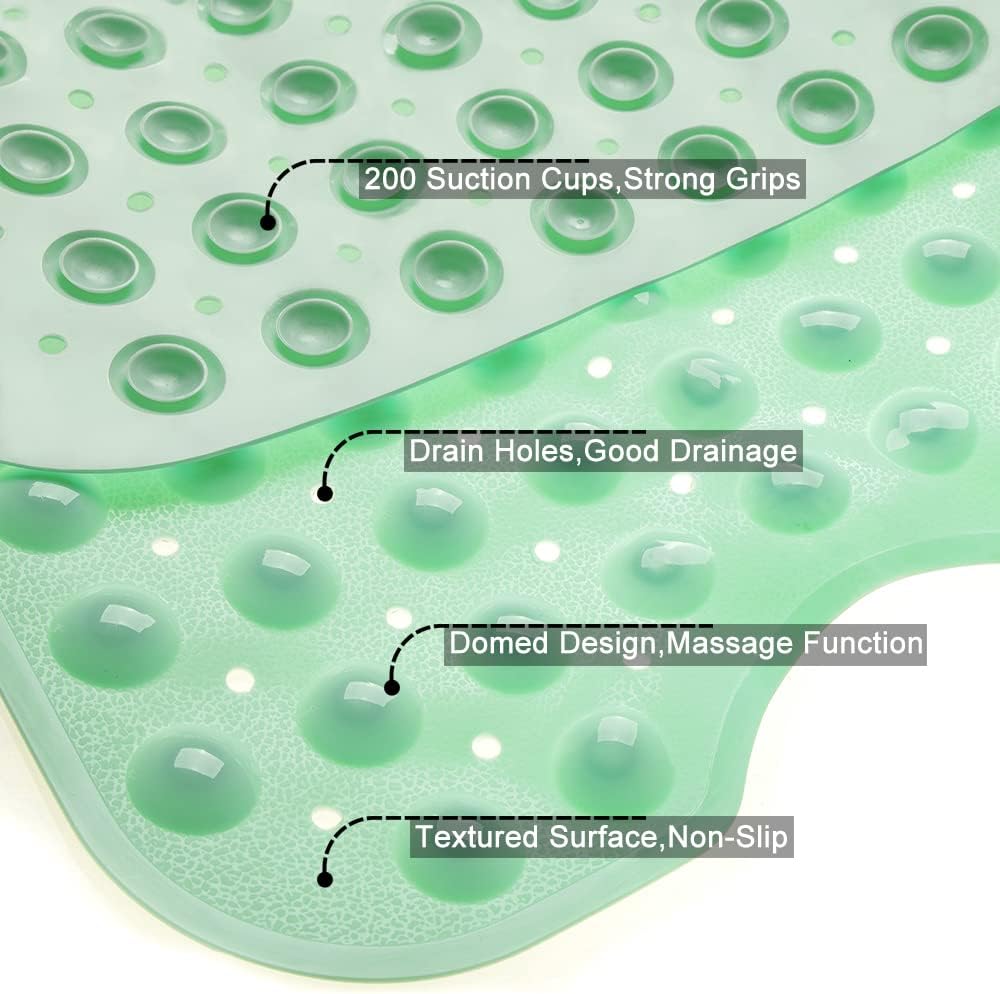 Linoows Non-Slip Bathtub Mat 39 x 16 Inch Pale Green