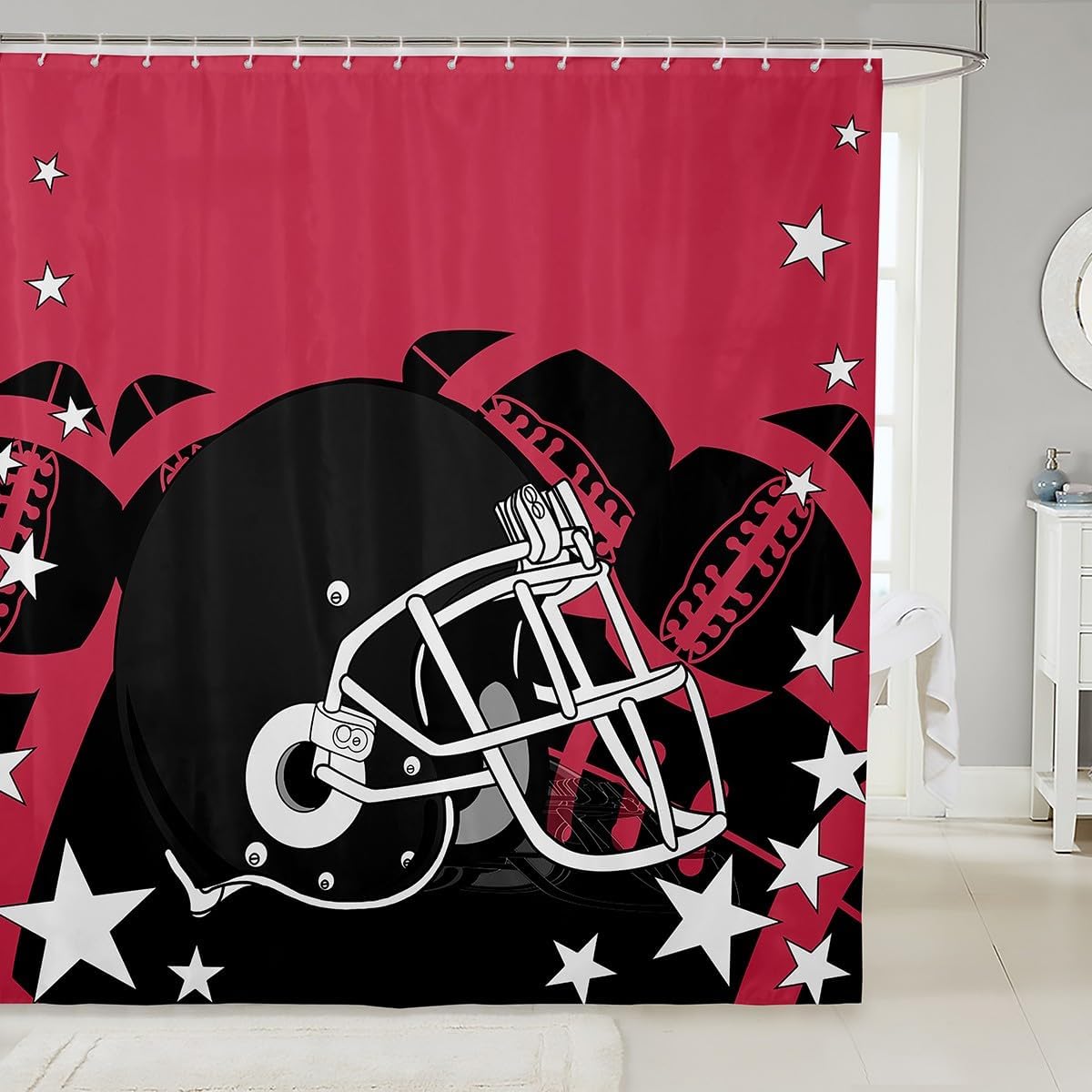 Erosebridal Sports Shower Curtain Set 72x72