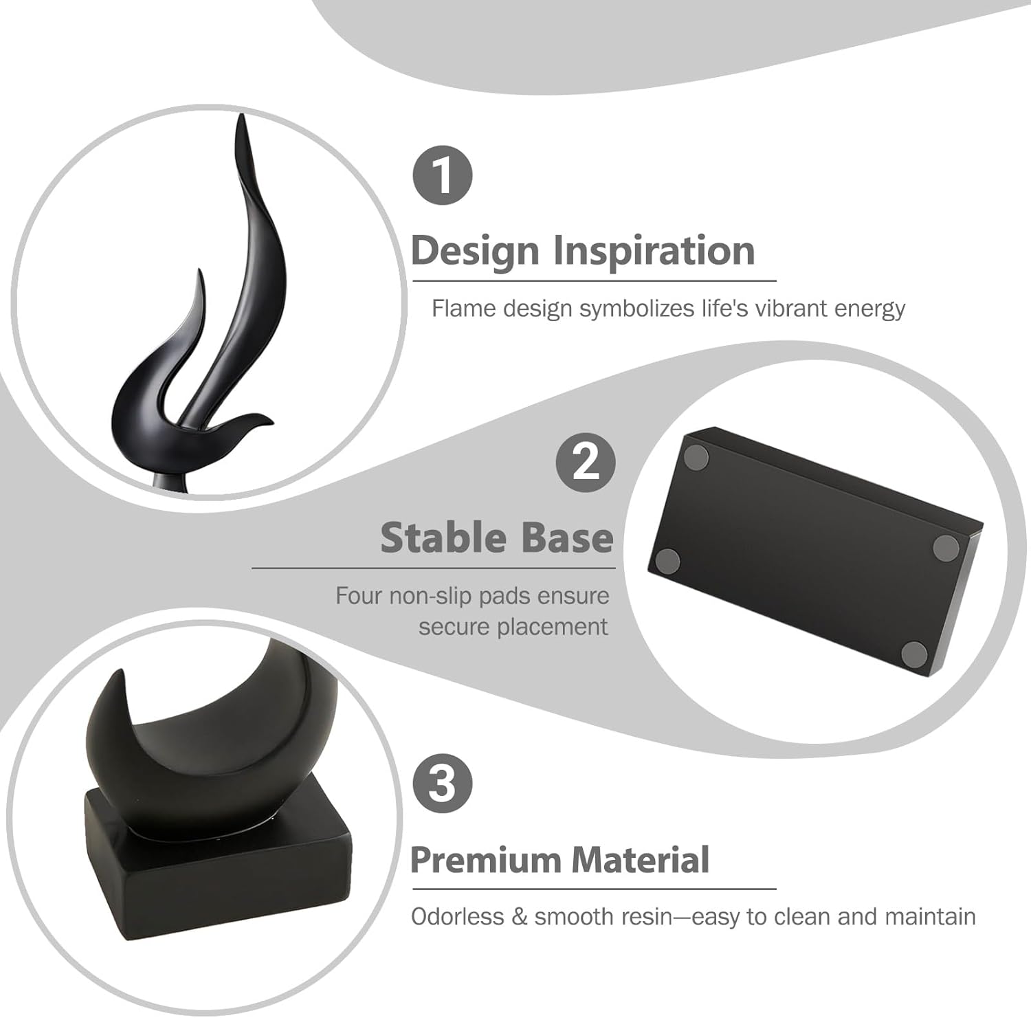 Dosker Black Flame Sculptures Home Decor