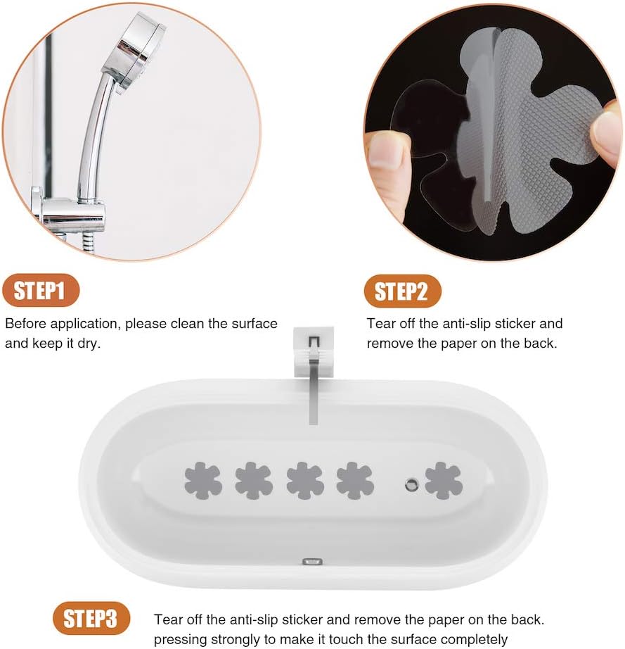 Secopad Bathtub Stickers Non-Slip 24PCS Gray Set
