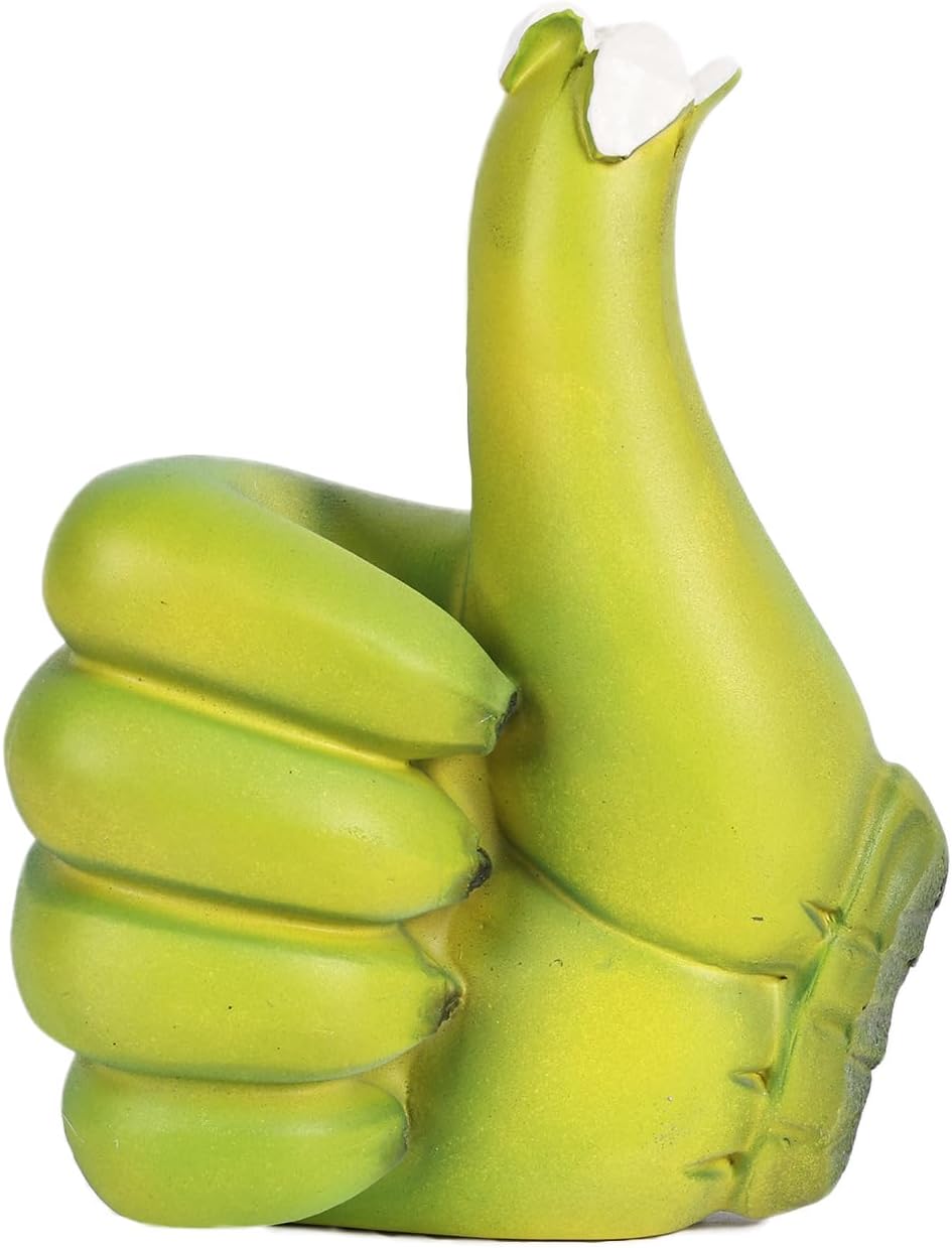 Banana Thumbs Up Hand Gesture Statue - 472 Green Resin