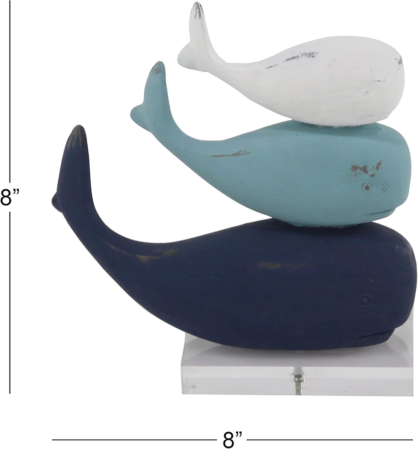 Deco 79 Polystone Whale Home Decor Statue with Acrylic Base