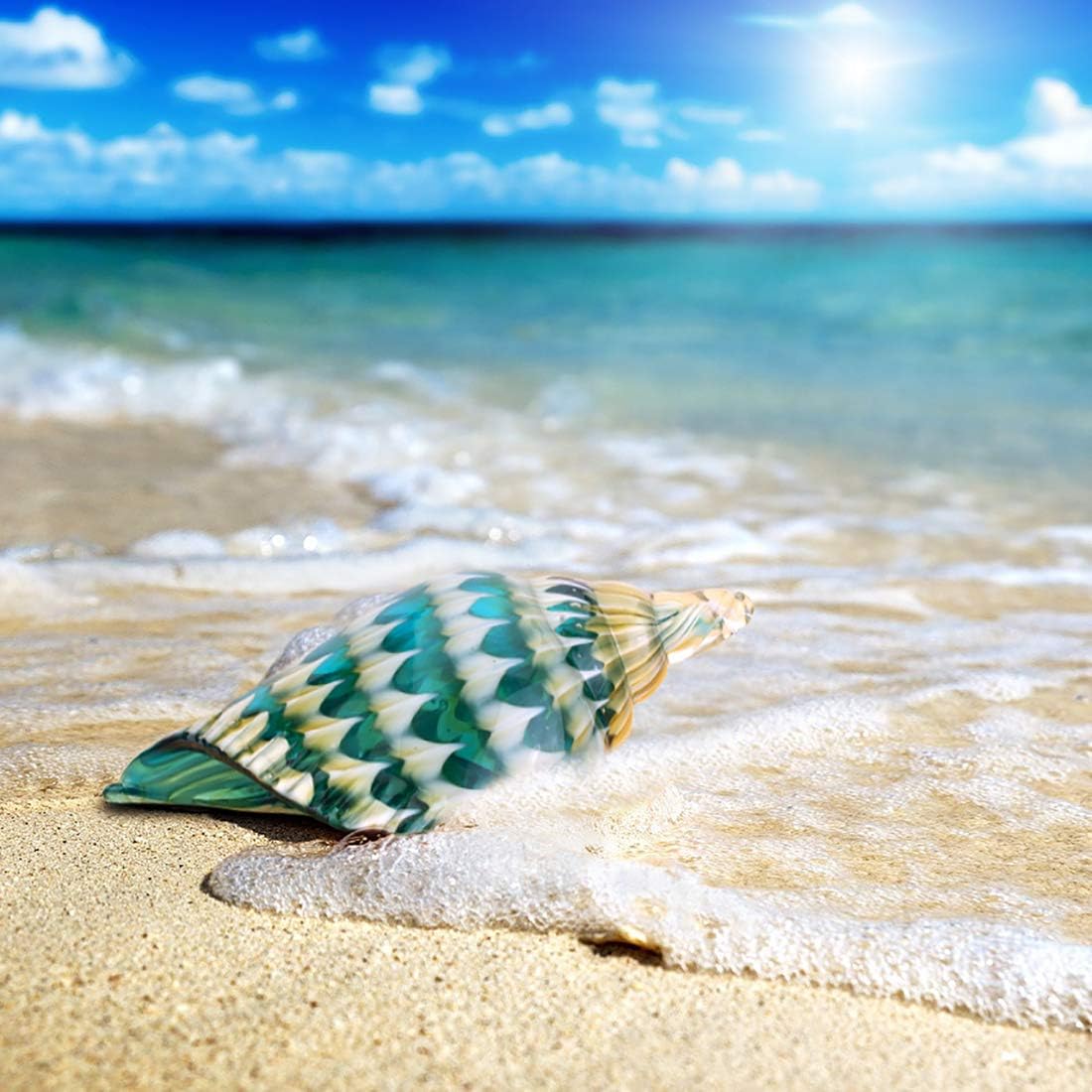 QF Handmade Glass Seashell Decor Art