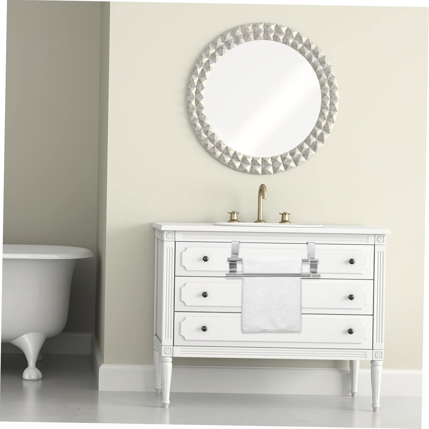 Adjustable Towel Rack for Bathroom with Dual Rod Design