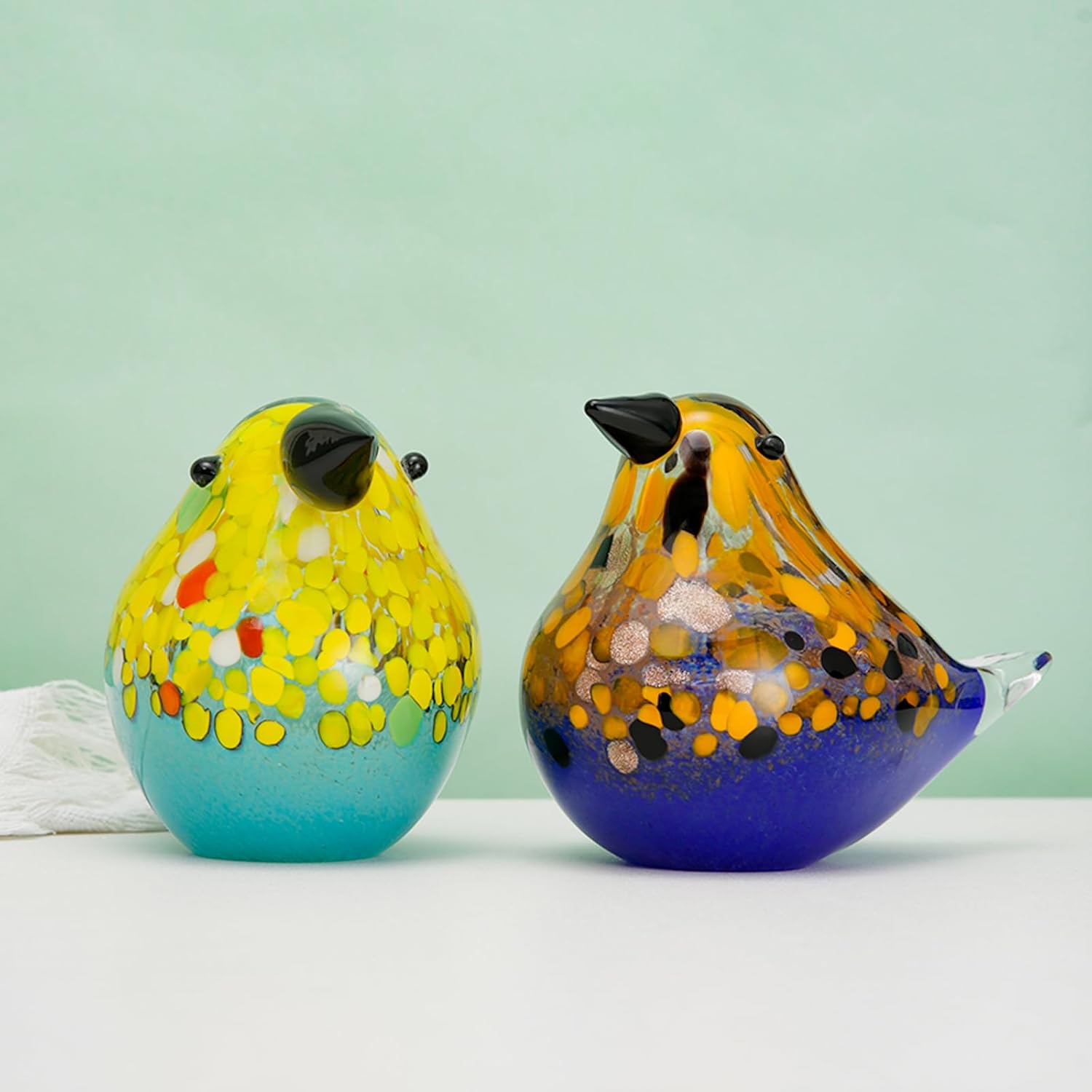 Handmade Glass Bird Ornament Home Decor Statue