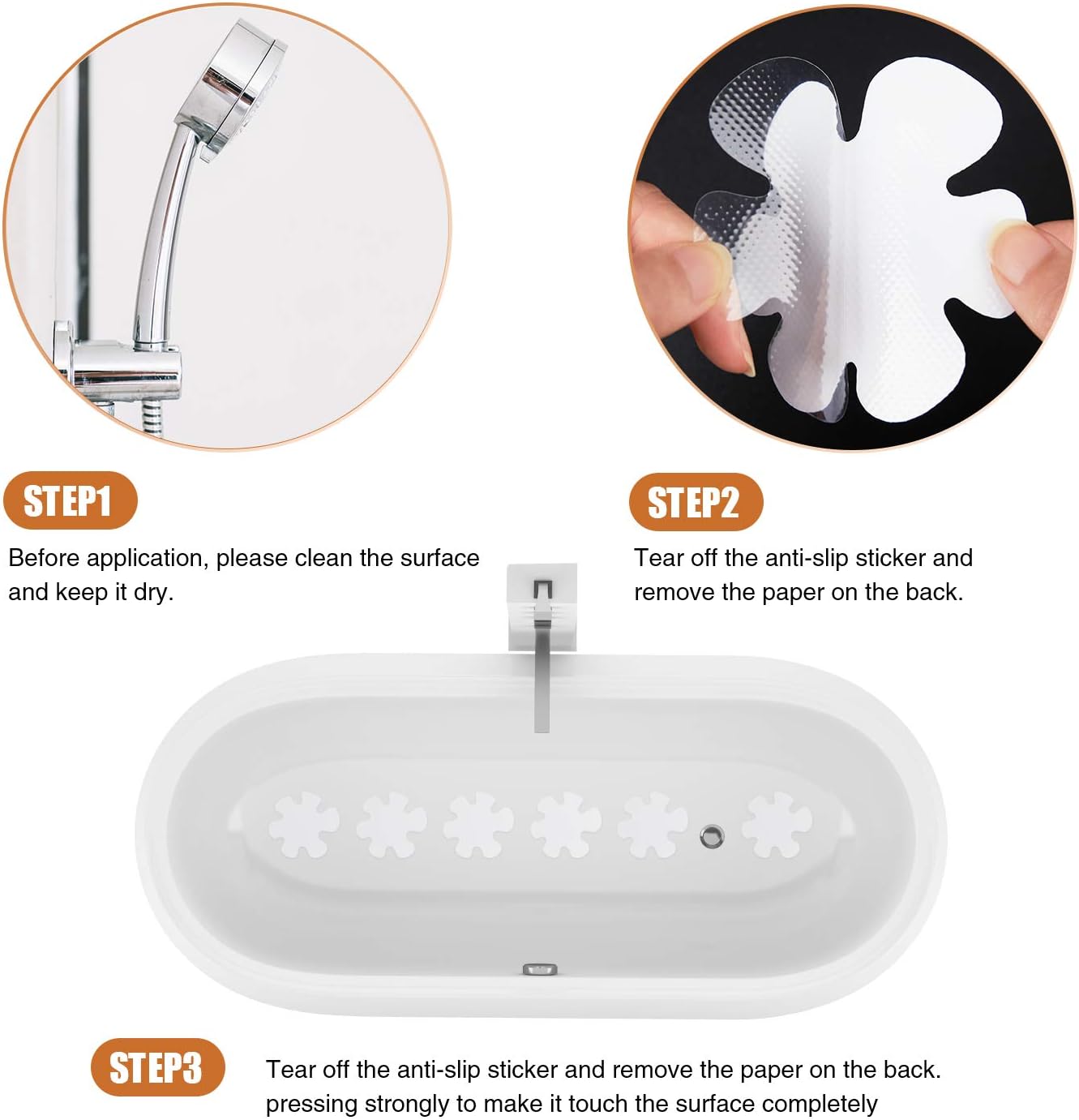 Non-Slip Bathtub Stickers with Silicone Scraper
