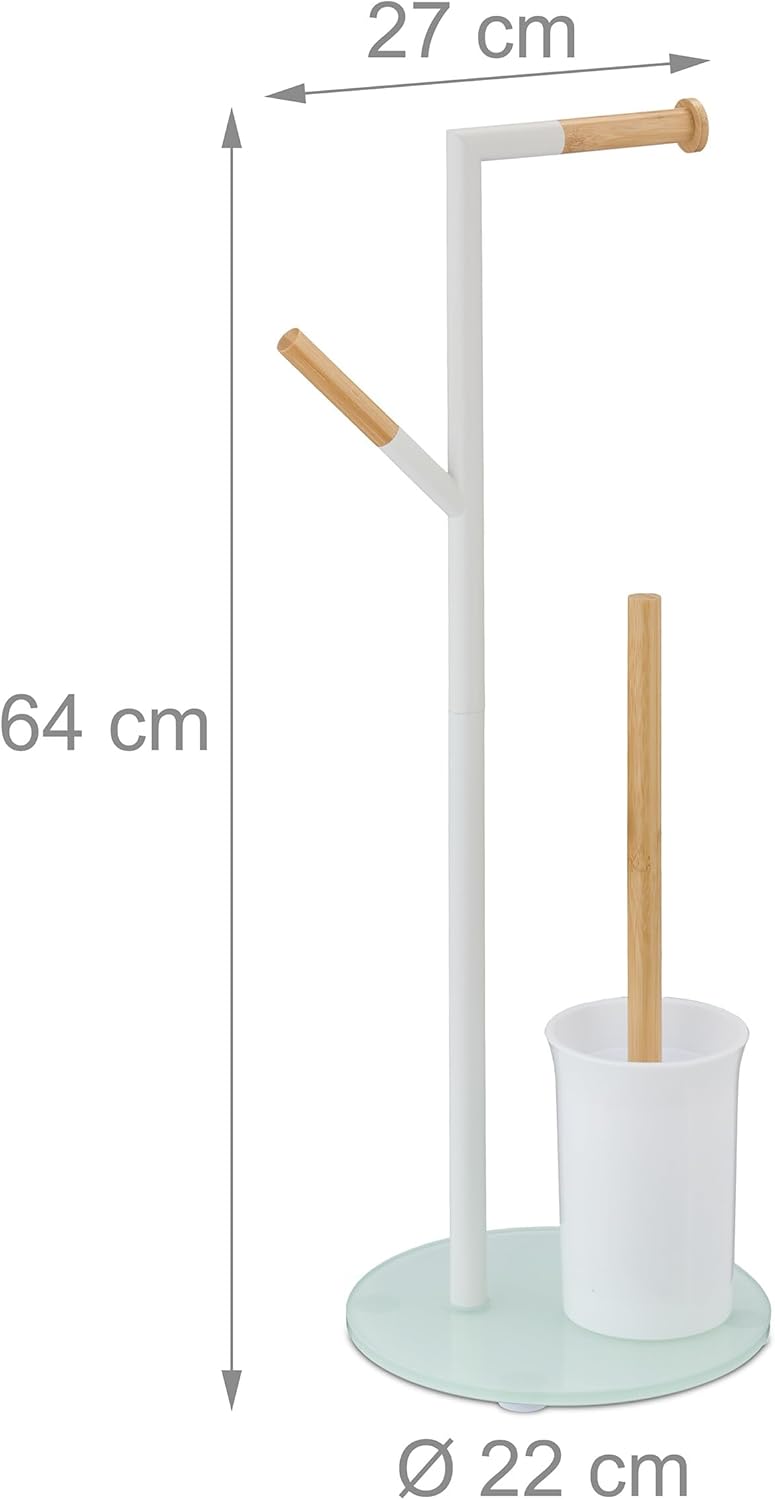 Relaxdays Toilet Roll Brush Holder Set