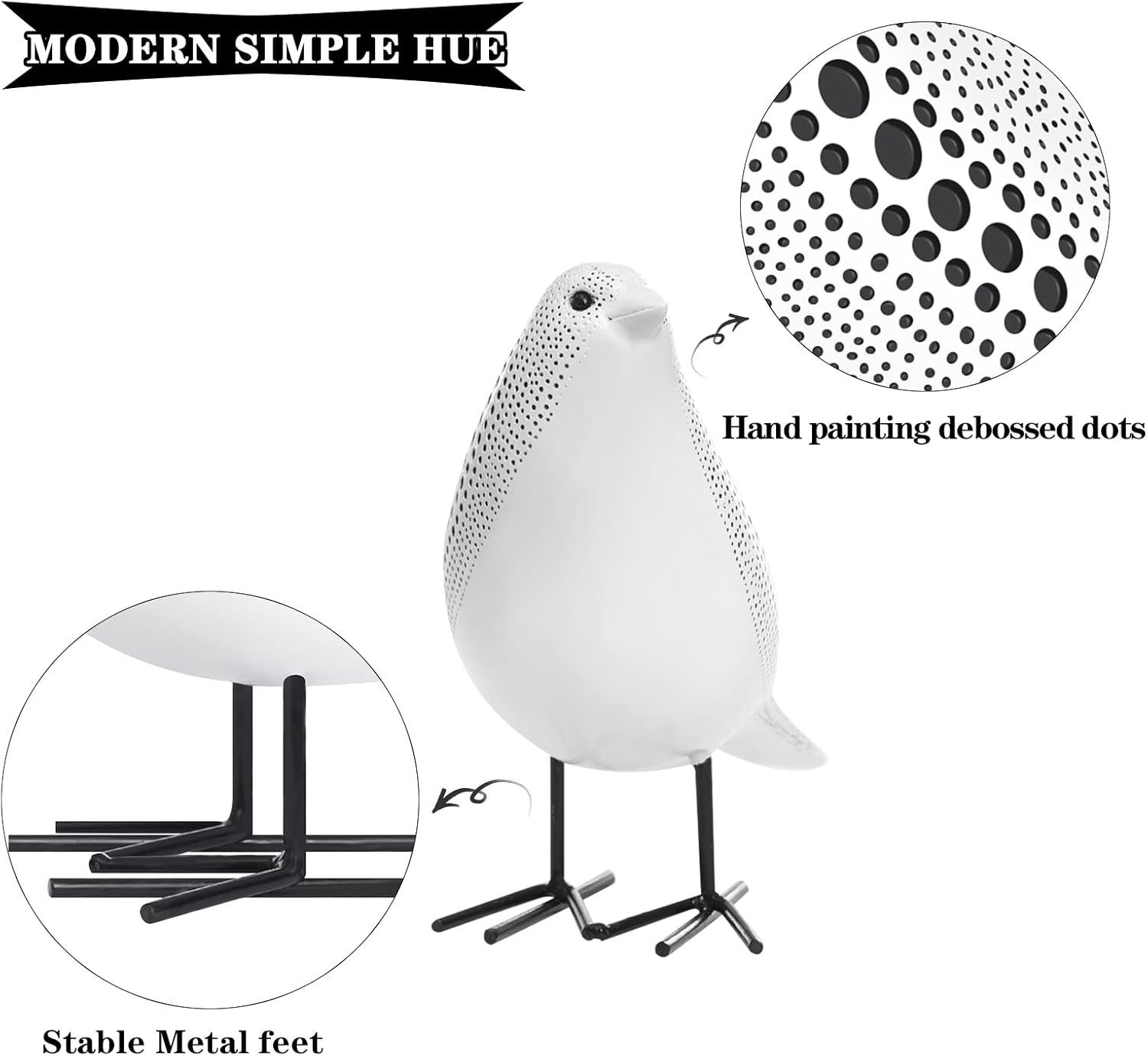 Quoowiit Bird Figurine with Polka Dots Design 1