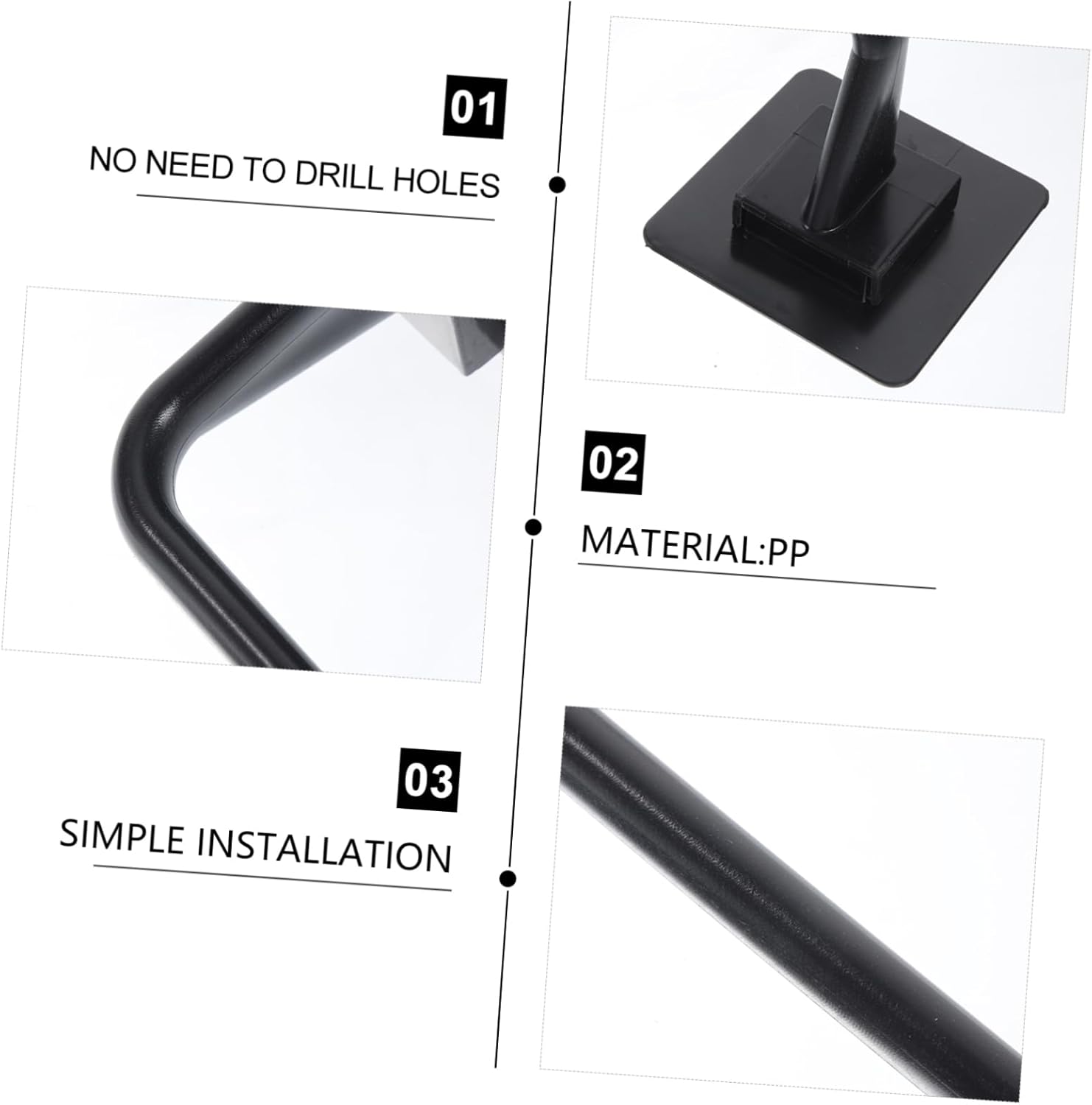 SOPOTUTU Wall Mounted Towel Rack - Self Adhesive Space Saving No Drilling Required
