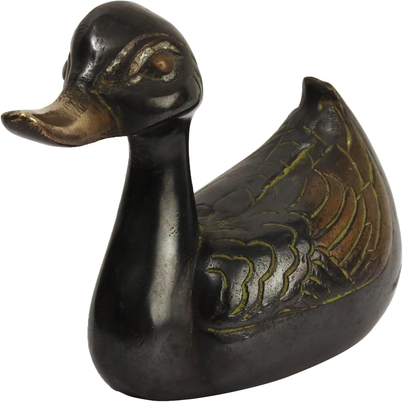 Exotic India 6 Brass Decorative Duck Statue