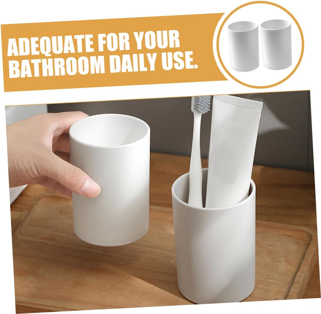 Garneck Unbreakable Toothbrush Cup Set for Travel