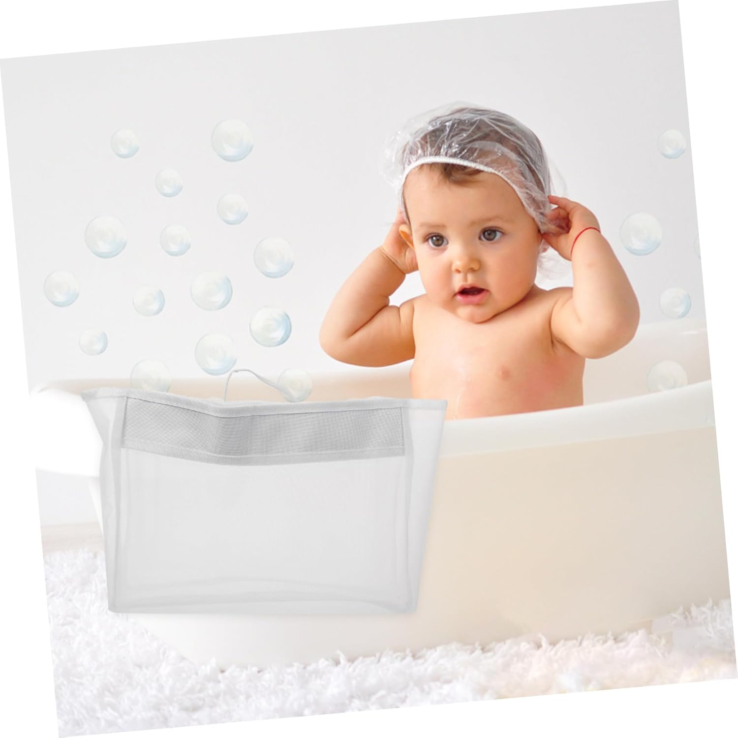 Cabilock Portable Mesh Bath Toy Organizer with Pockets