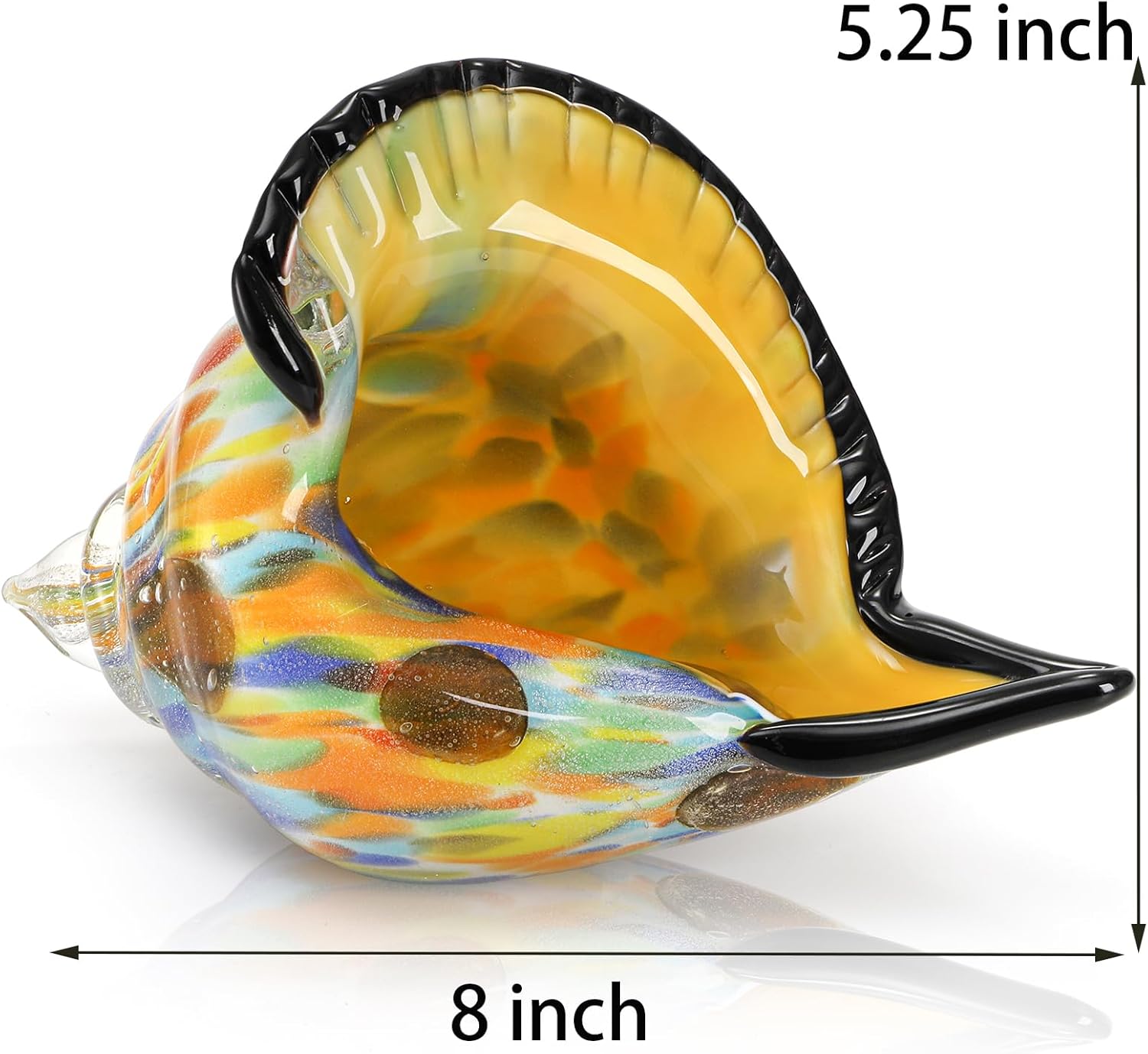 TOPZEA Handmade Glass Conch Statue Crystal Sea Shell Decor