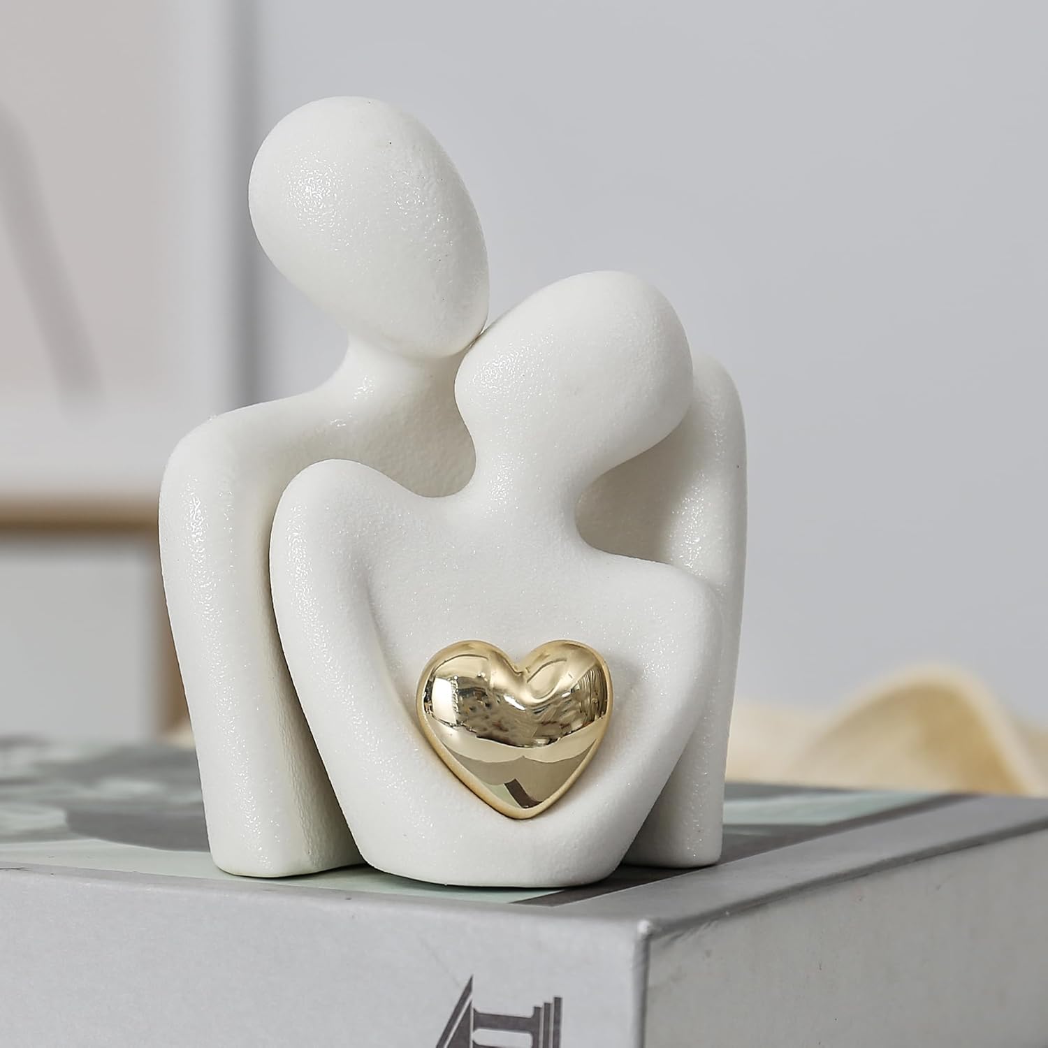 Hugging Couple Statue Ceramic Romantic Gift for Her