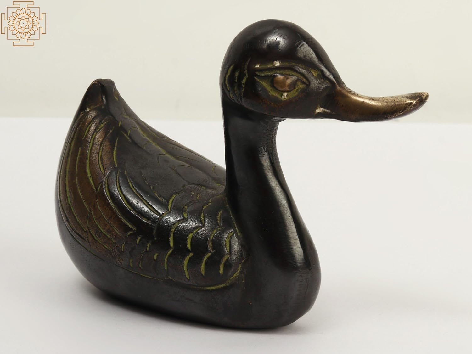 Exotic India 6 Brass Decorative Duck Statue