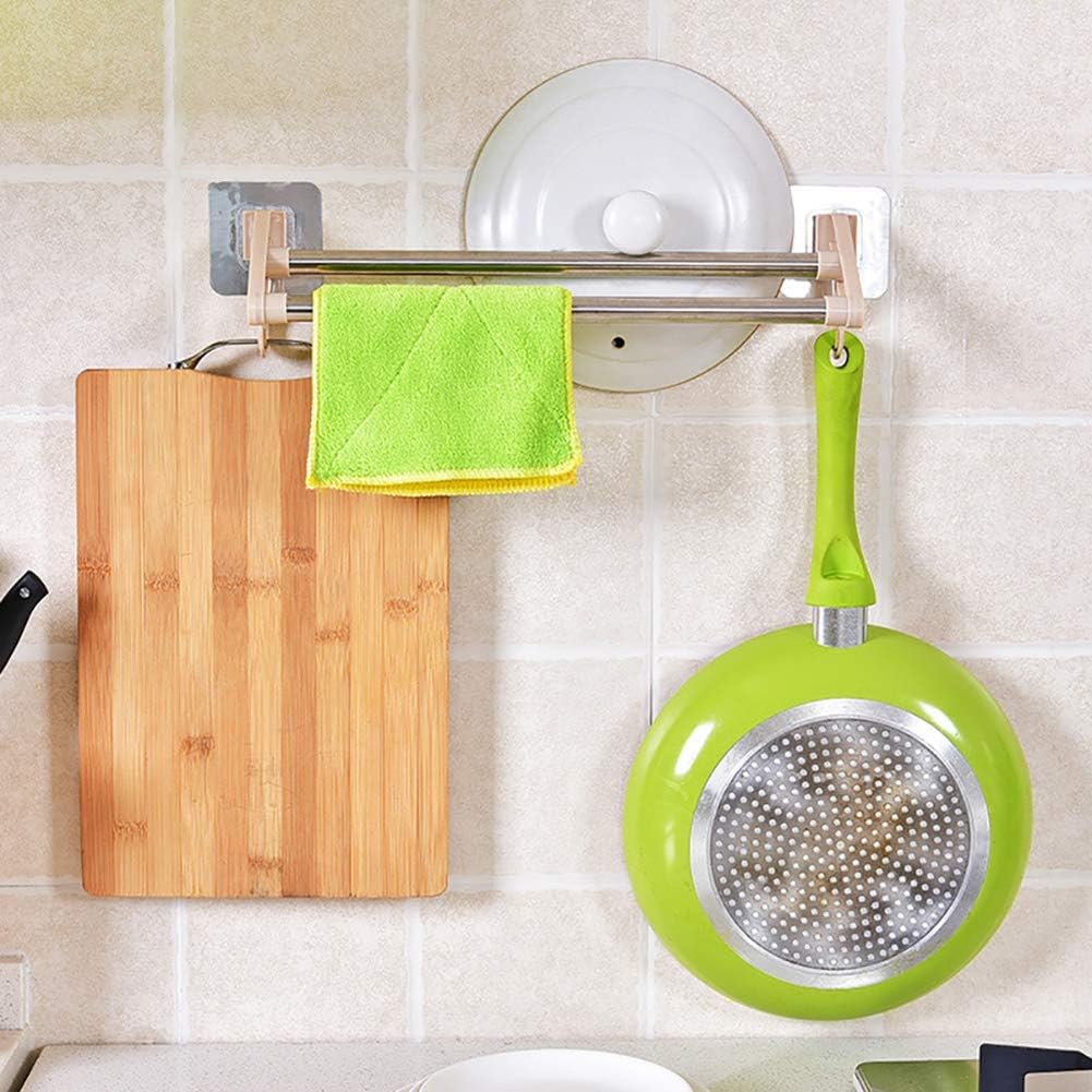 Stainless Steel Kitchen Towel Rack Holder with Double Pole