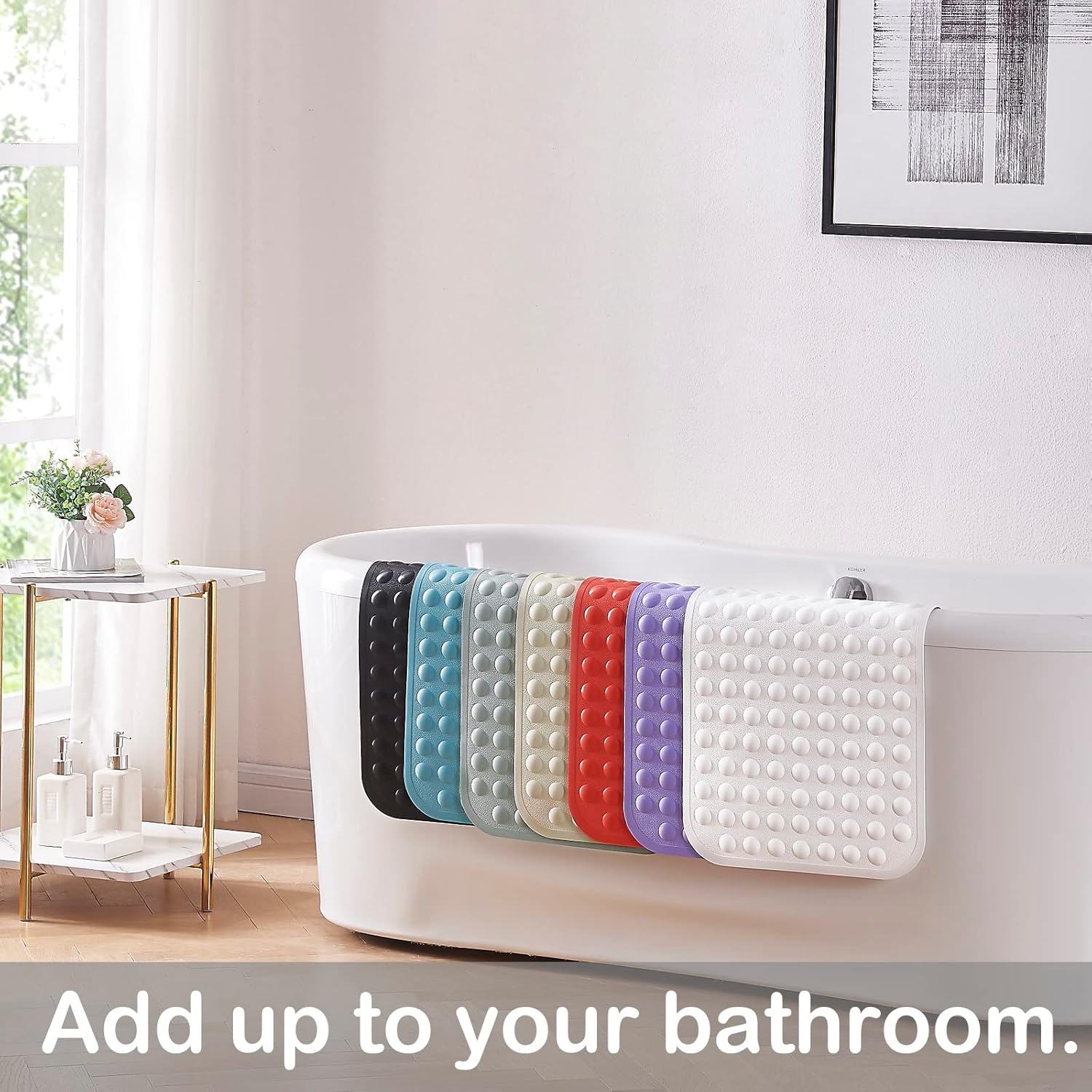 Yanzifly Non Slip Silicone Bathtub Mat - Blue