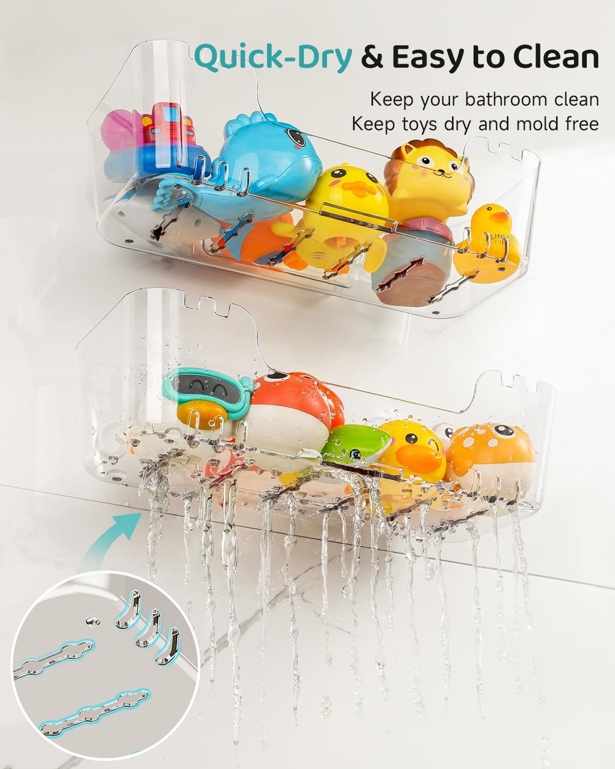 Ginnerella Bath Toy Storage 2 Pack Organizer