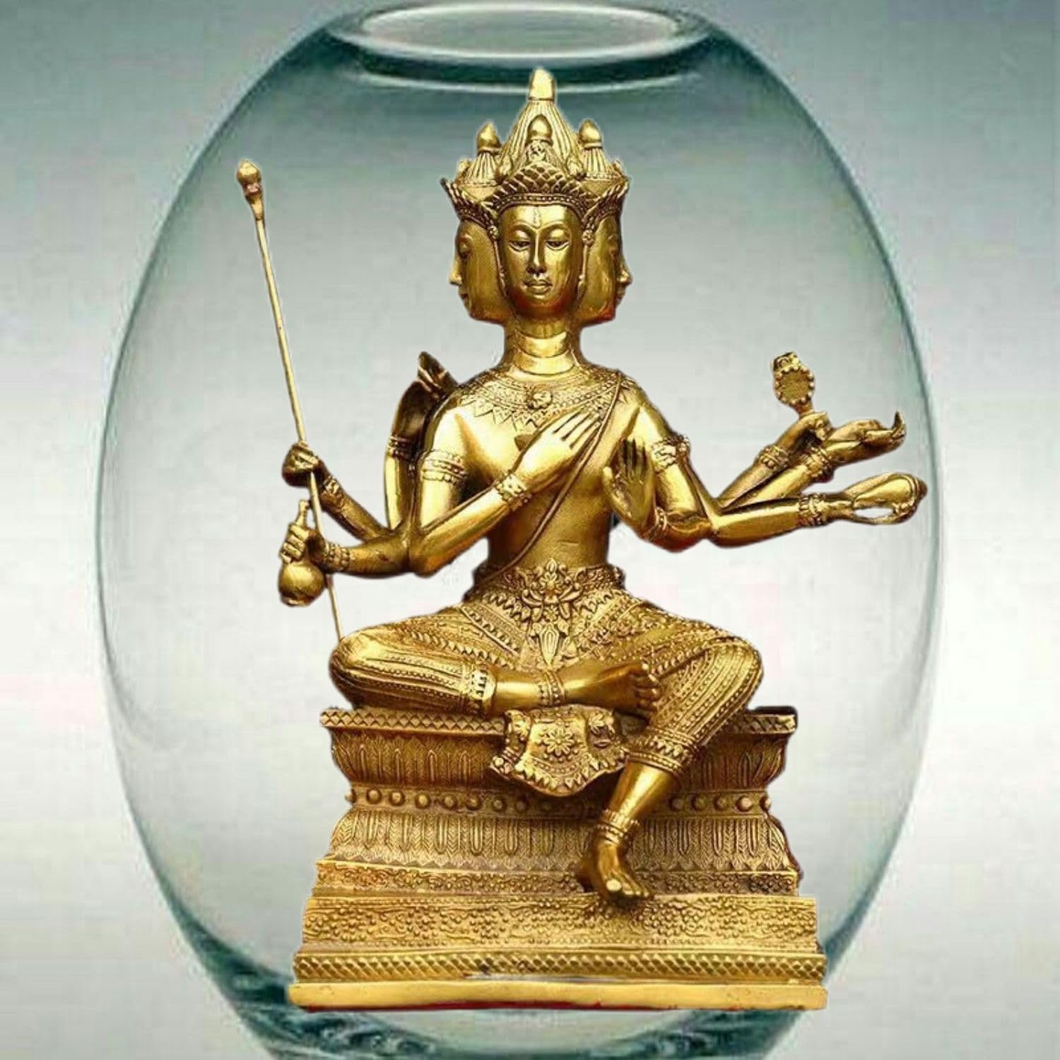 Ecqizer 4-Faced Buddha Statue for Home and Feng Shui