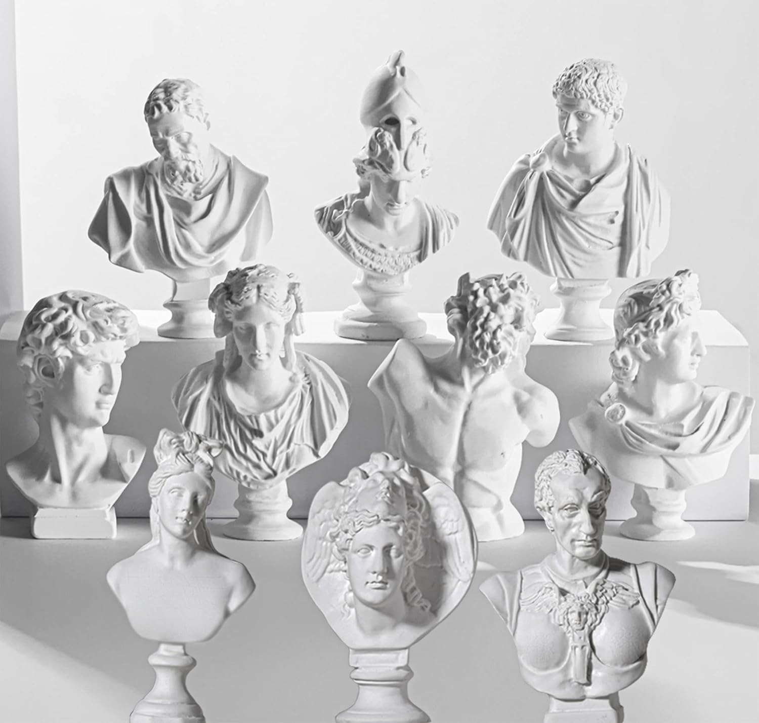 LAGOM HOUSE Greek Bust Statue and Sculptures Set of 10