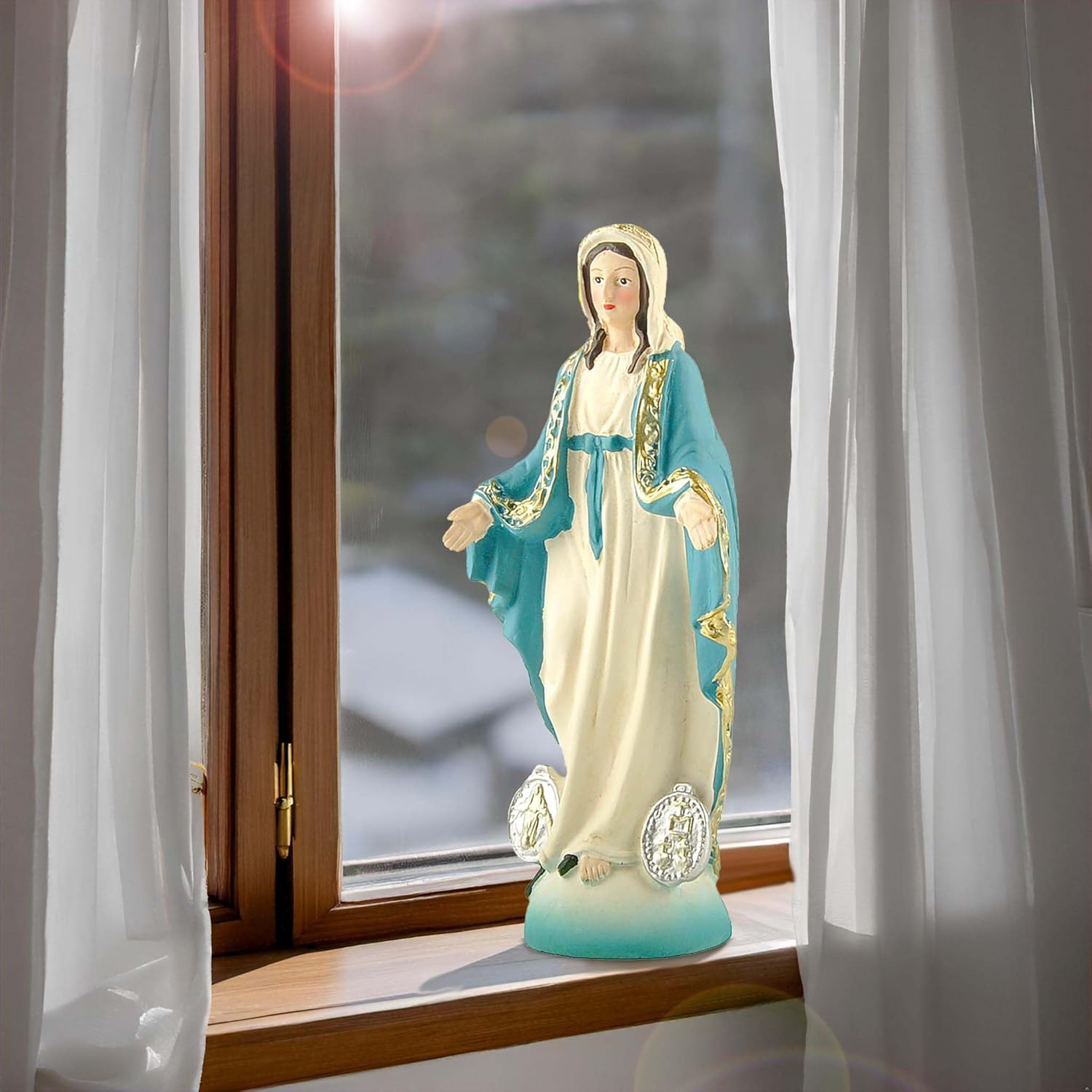 Our Lady of The Immaculate Conception Resin Statue - 484 Hand-Painted Catholic Sculpture