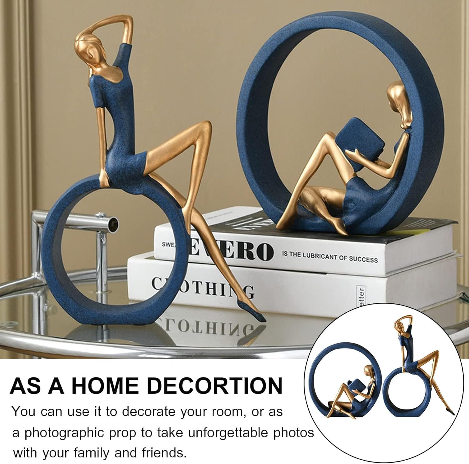 HW 2PCS 11H Girl Statues for Home Decor