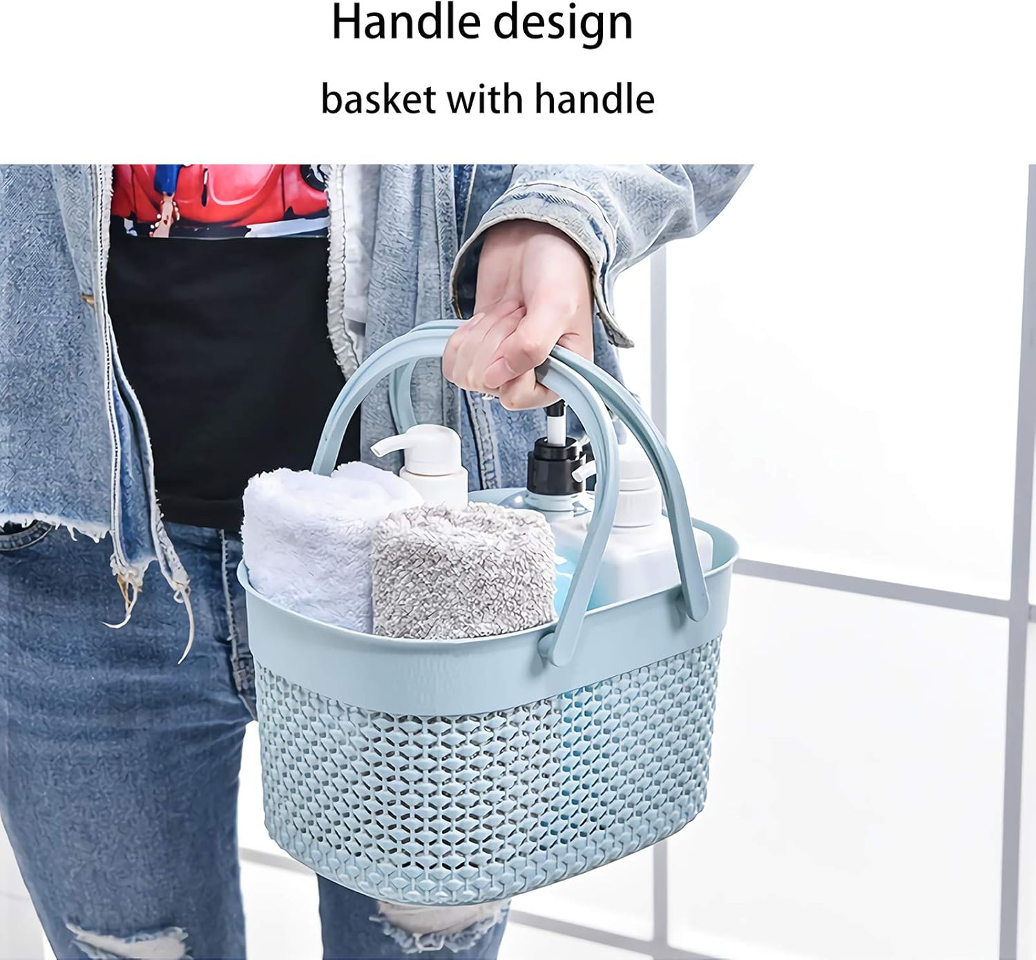 Rejomiik Portable Shower Caddy Basket with Handles