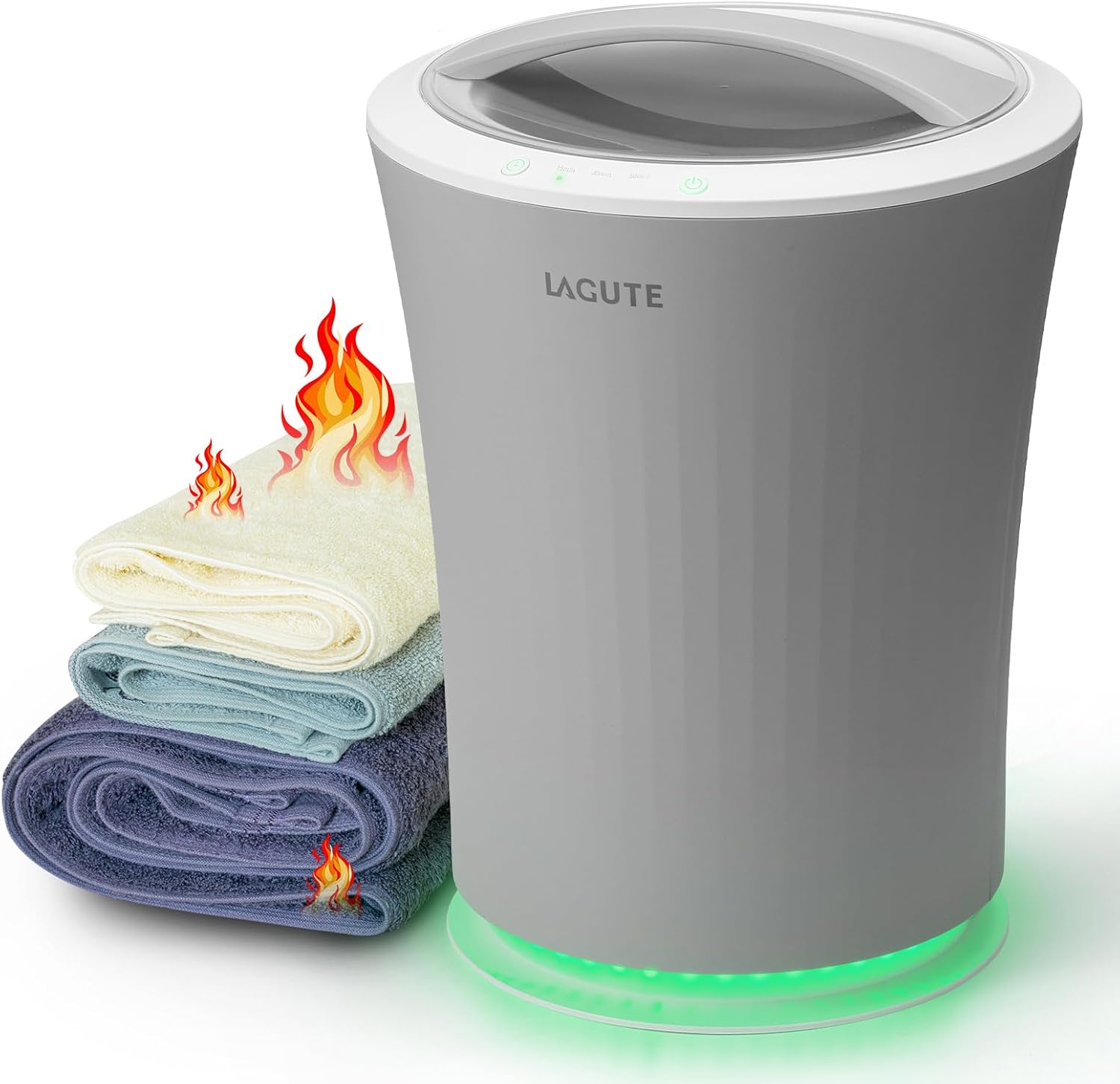 Lagute iSnug Towel Warmer with 3-Level Timer and RGB Light