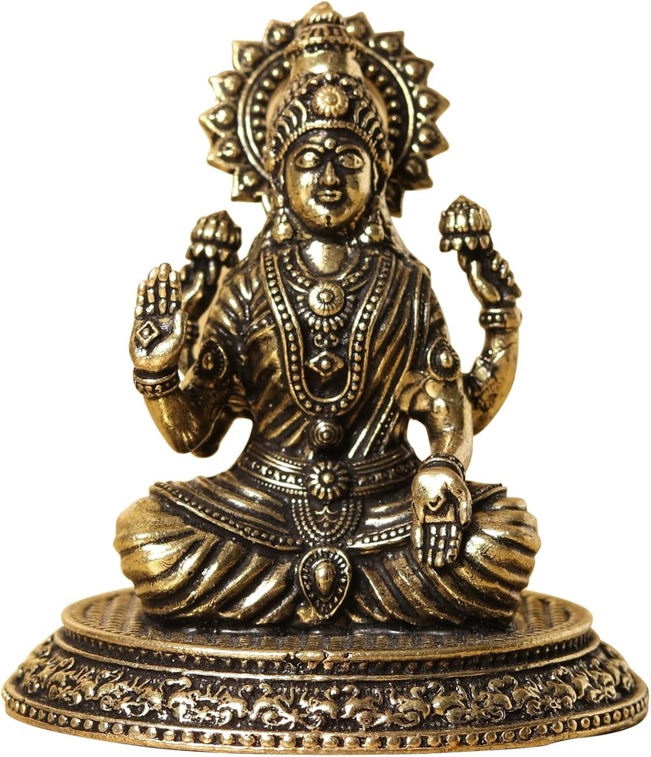 Small Superfine Brass Lakshmi Statue for Pooja Home Decor