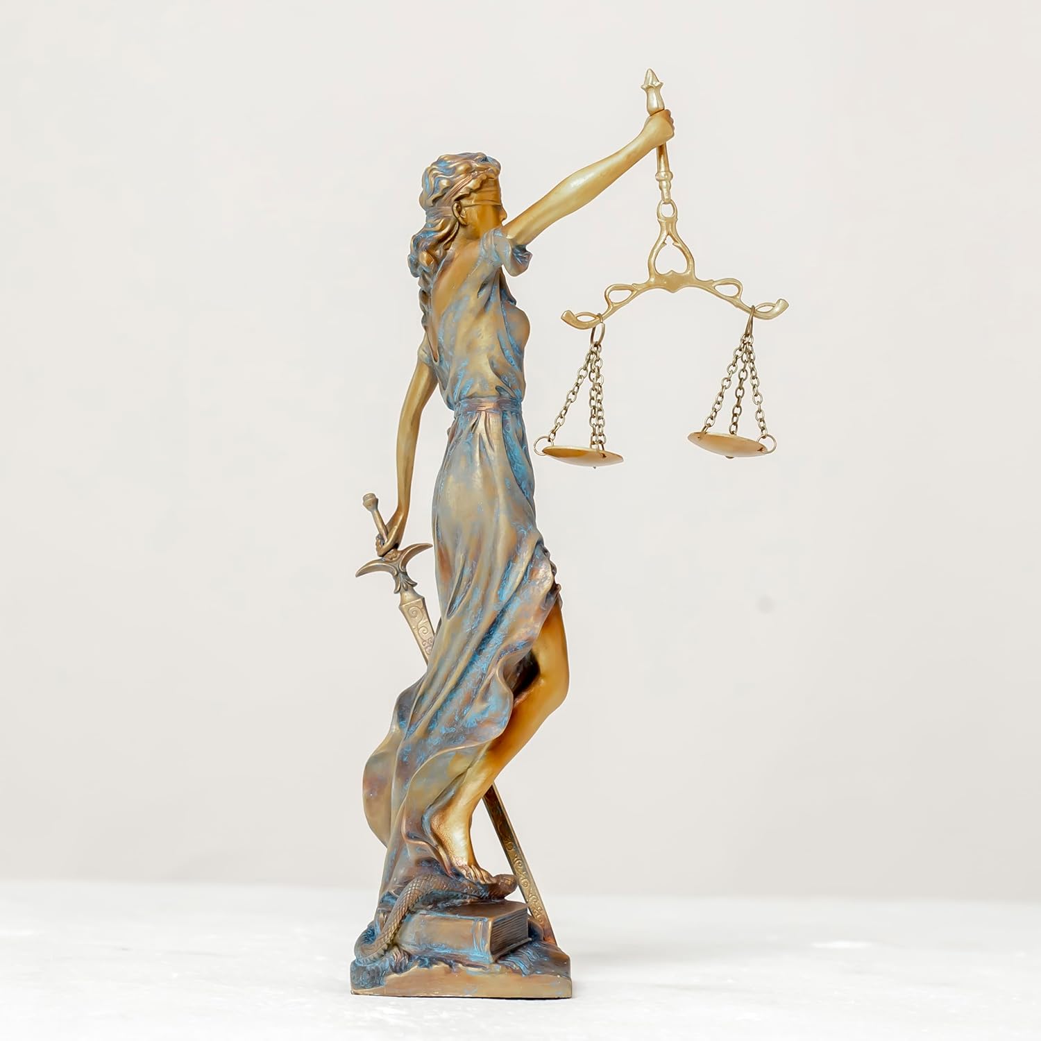 Bronze Lady Justice Statue 11-Inch Sculpture for Lawyers