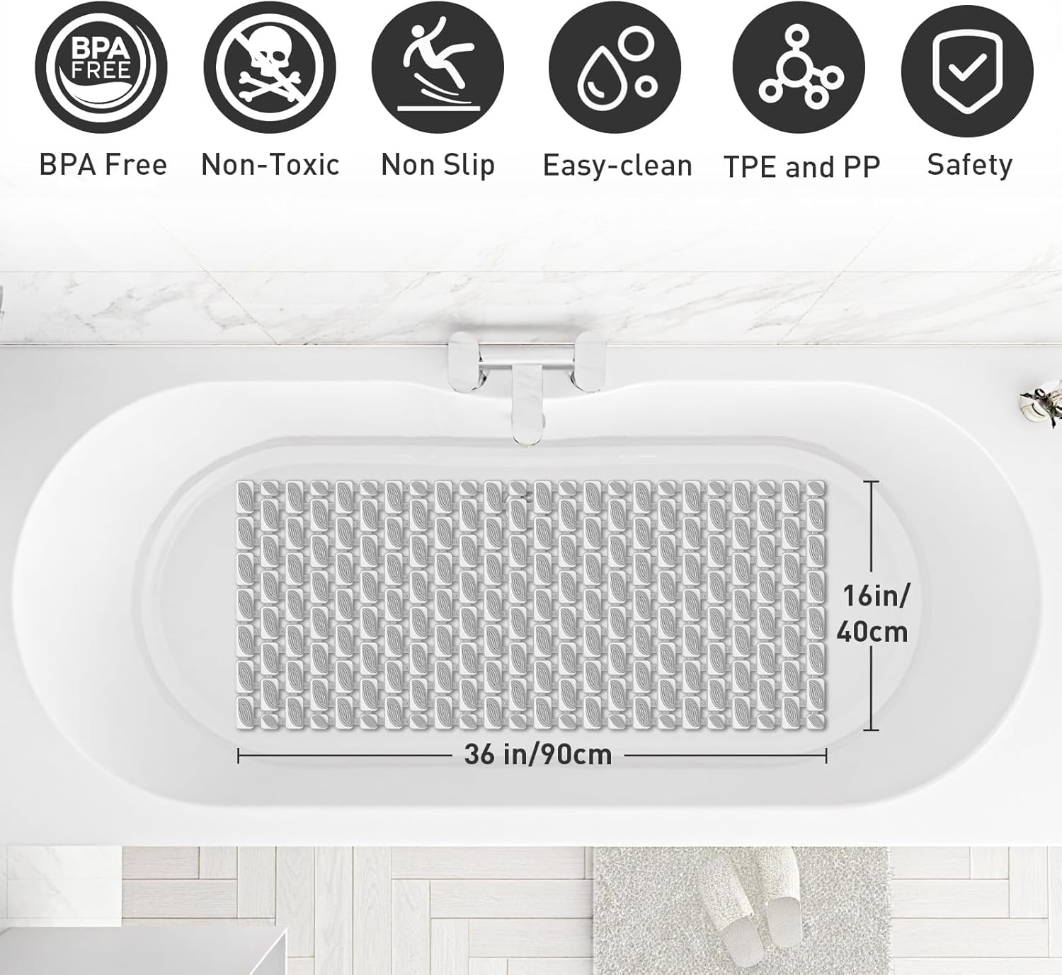 XIYUNTE Upgrade Shower Mat Non Slip Bathtub Mat