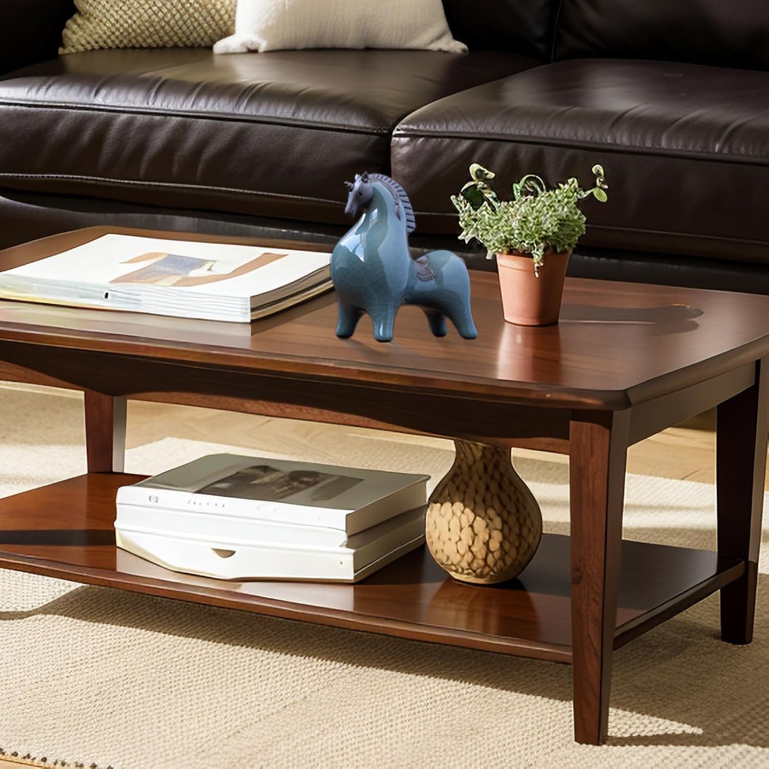 HAOWUJIN Cyan-Blue Horse Sculpture Home Decor