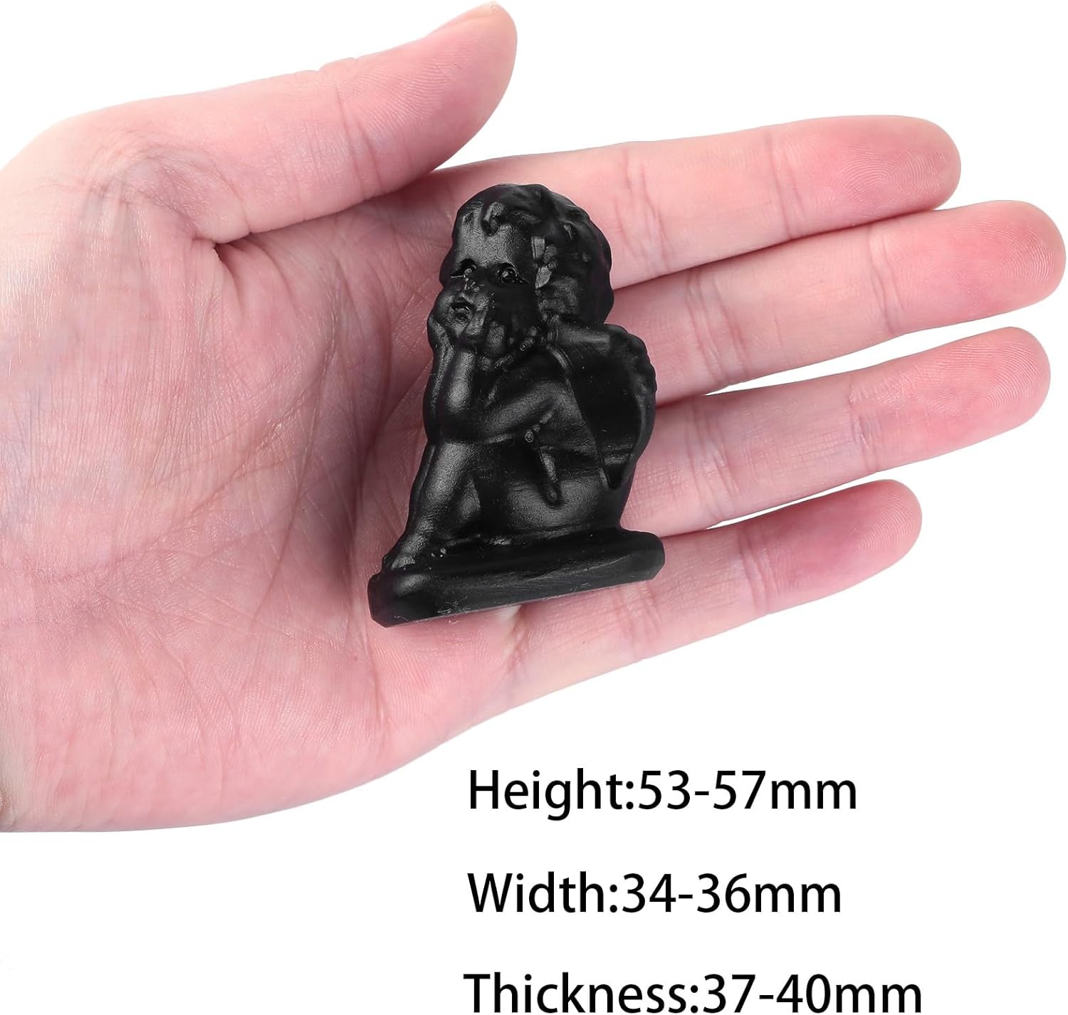 Rockcloud Black Obsidian Angel Stone Figurine