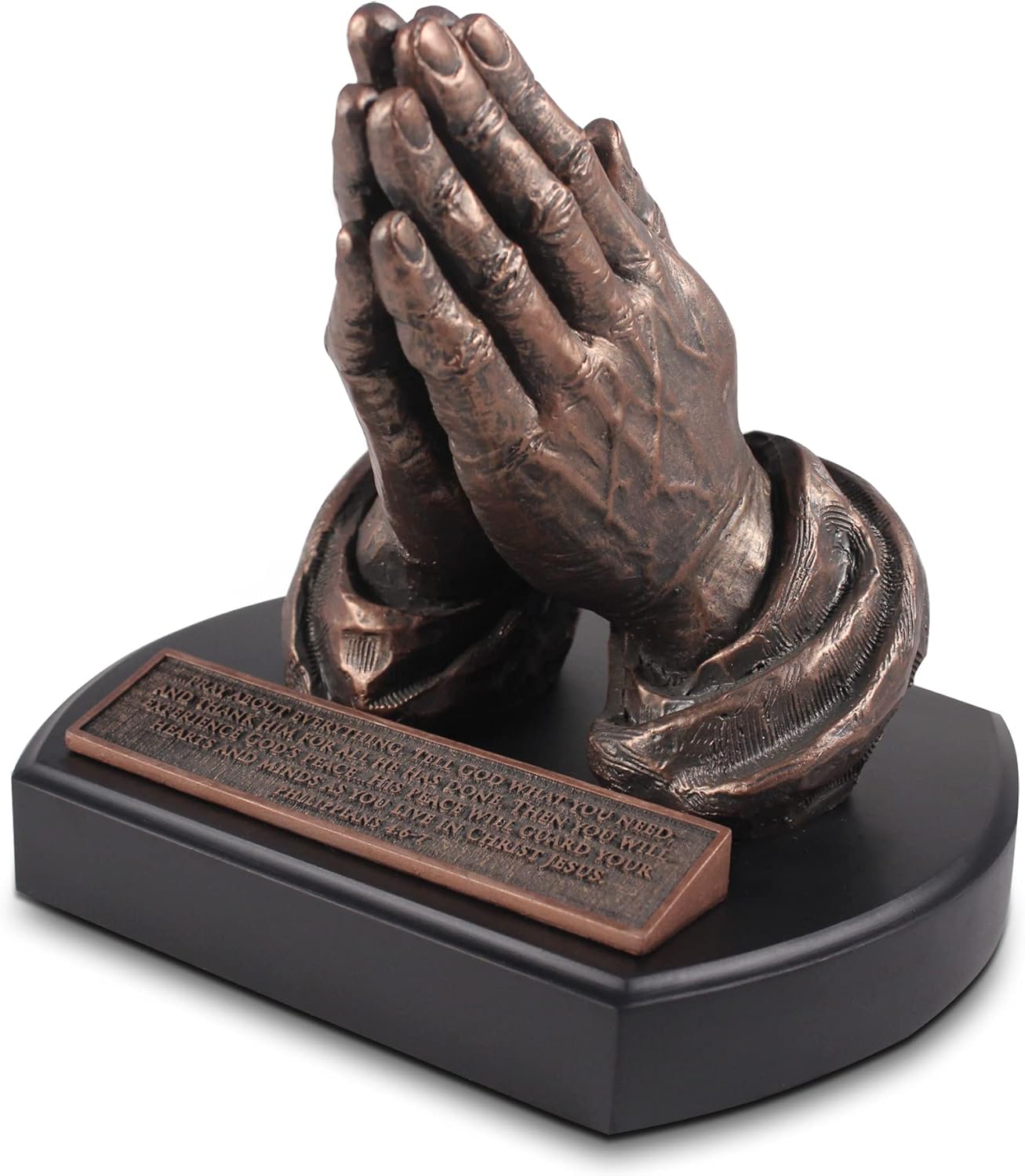 Praying Hands Bronze Tone Resin Statue 875 Inch