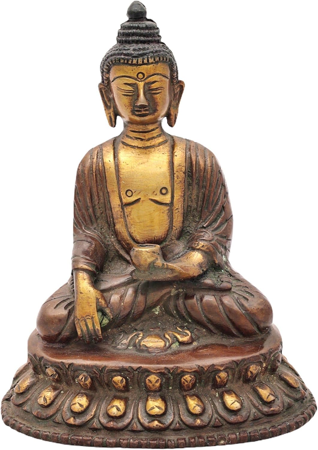 6-Inch Brass Lord Buddha Statue - Bhumisparsha Mudra