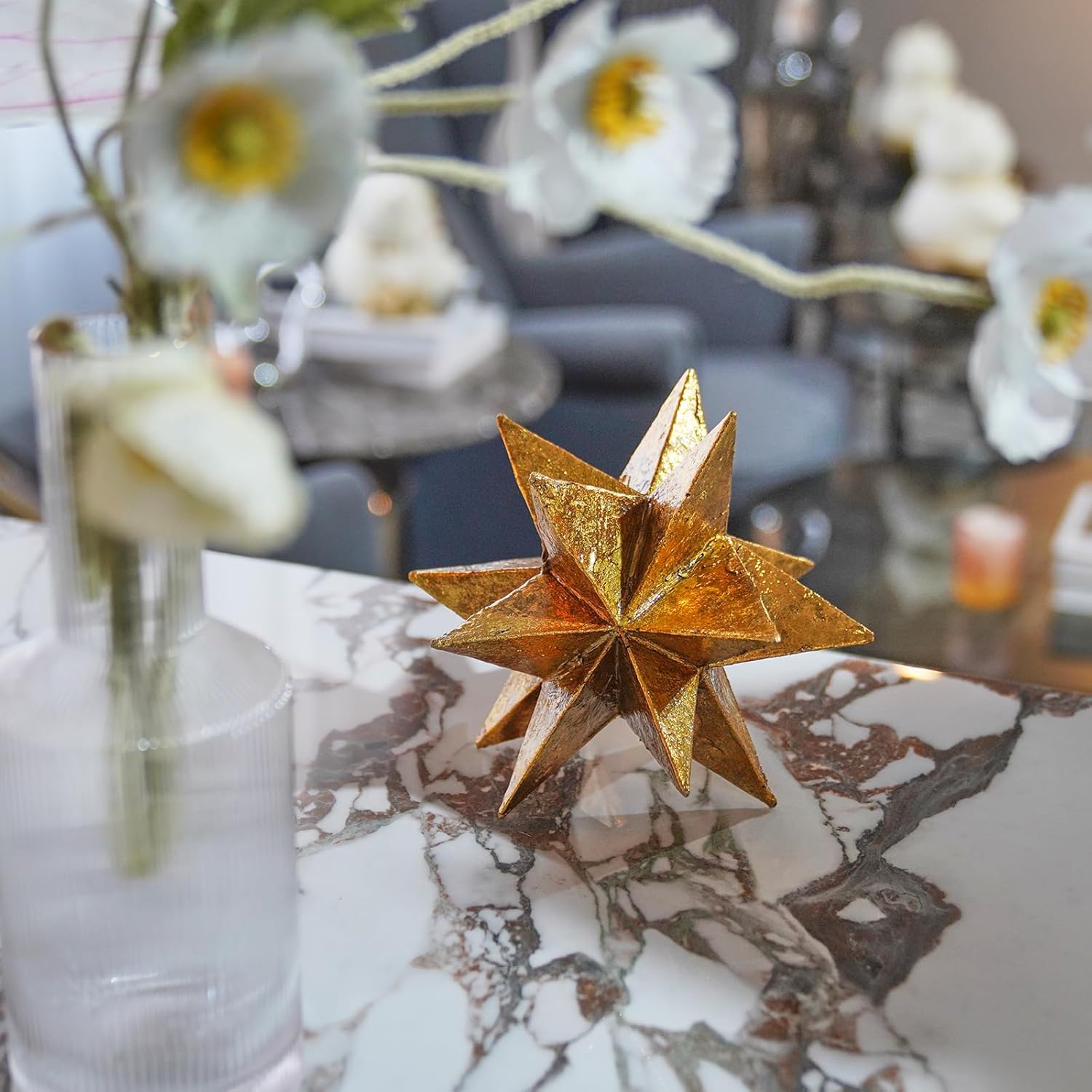 Braxio Resin Gold Multi-Angle Stars Sculpture 1