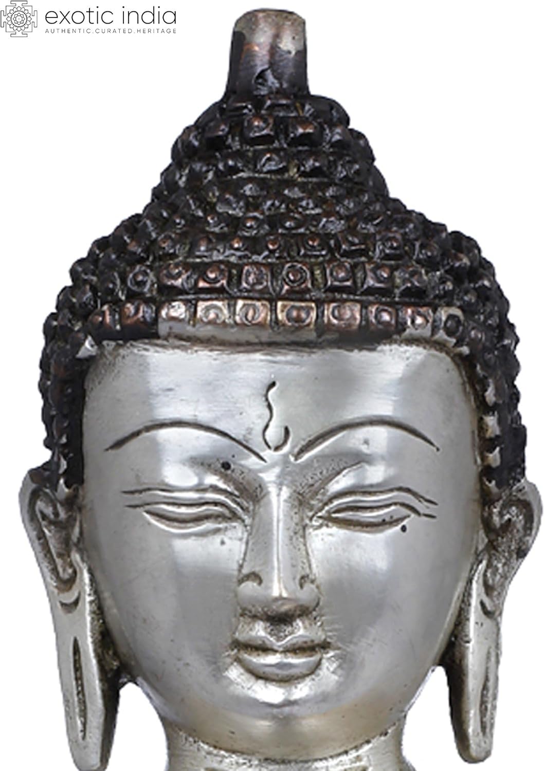 Brass Buddha Touching Earth Statue 8 Inch