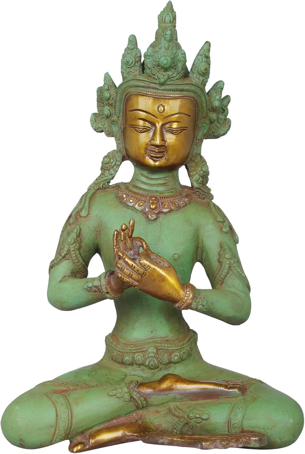 Vairocana Buddha Brass Statue - 10 Inch Home Dcor Showpiece