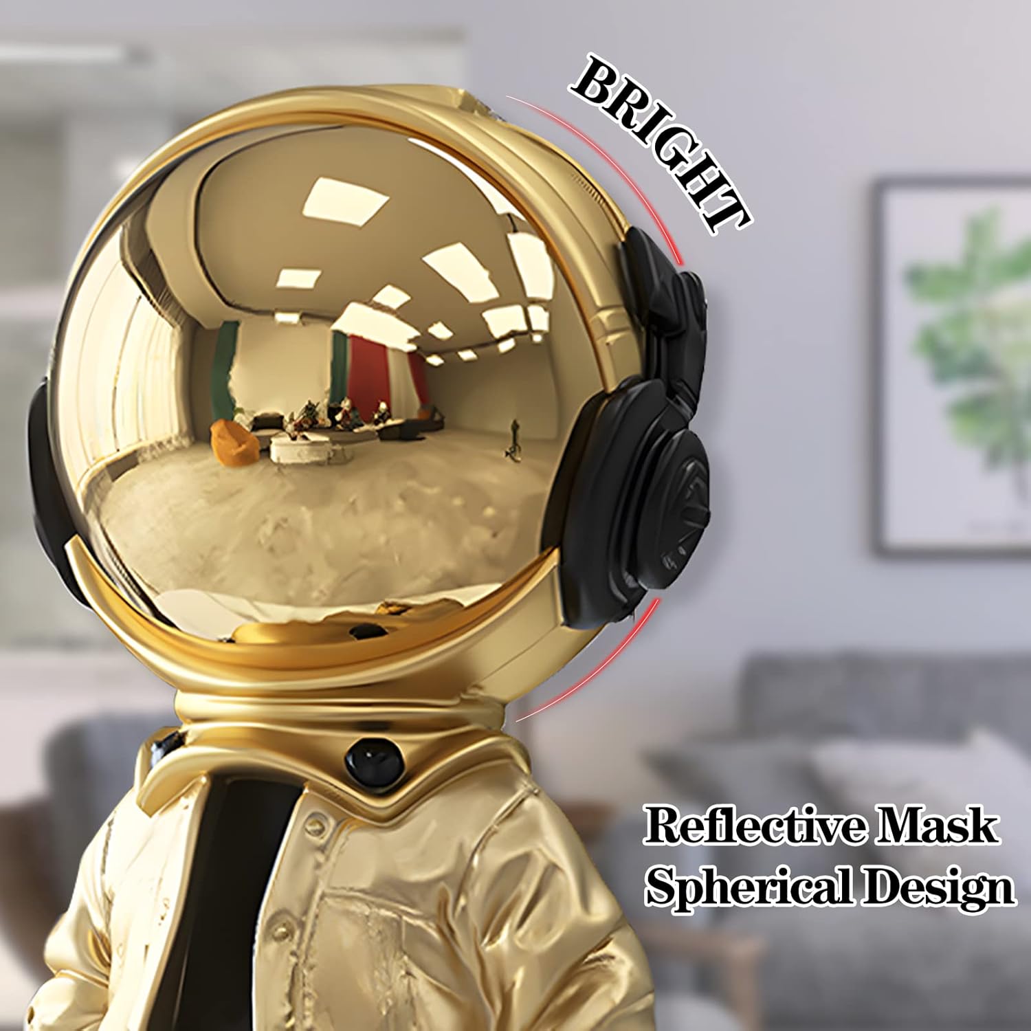 EZ4ENCE Astronaut Statue Gold Black Metal Decor