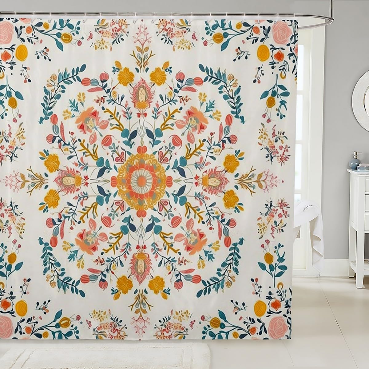 Feelyou Kids Boho Aztec Shower Curtain Set 72x72