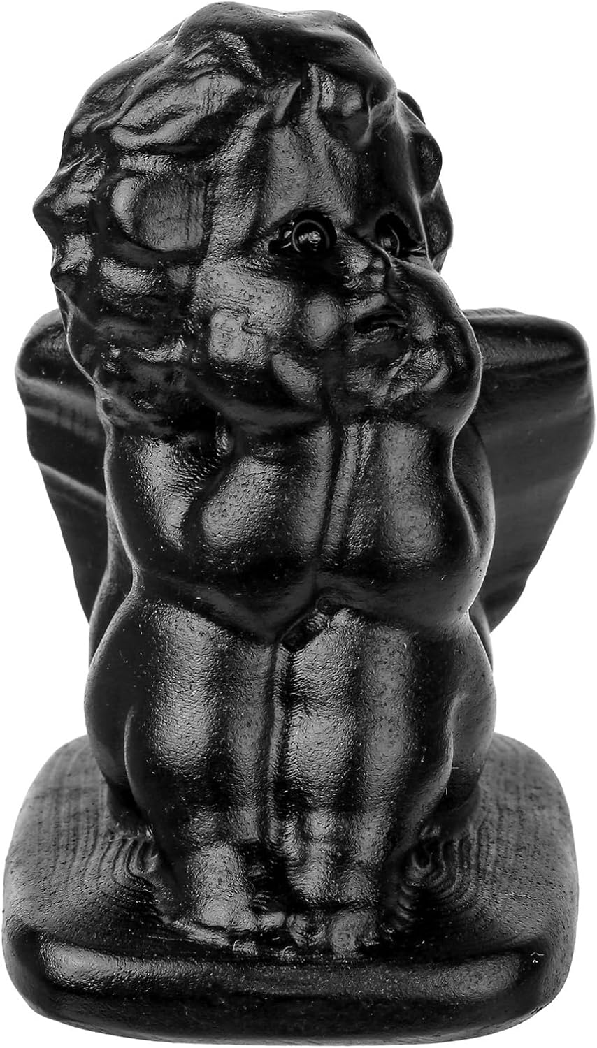 Rockcloud Black Obsidian Angel Stone Figurine