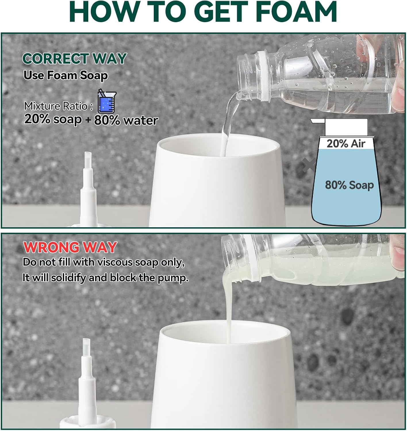 AZMOYAC Foam Soap Dispenser Set 2 Pack 1