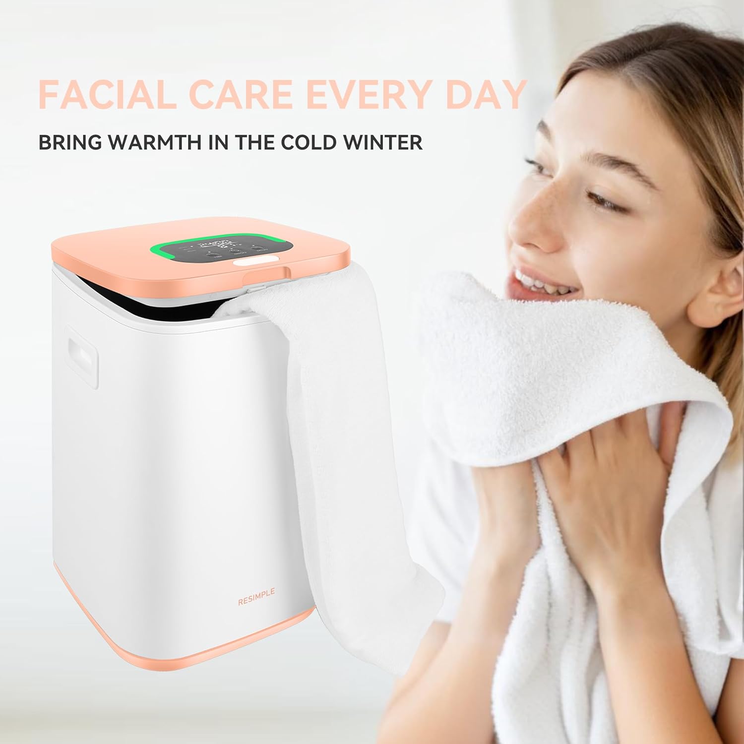 RESIMPLE Towel Warmer with LED Display and 3 Heating Modes